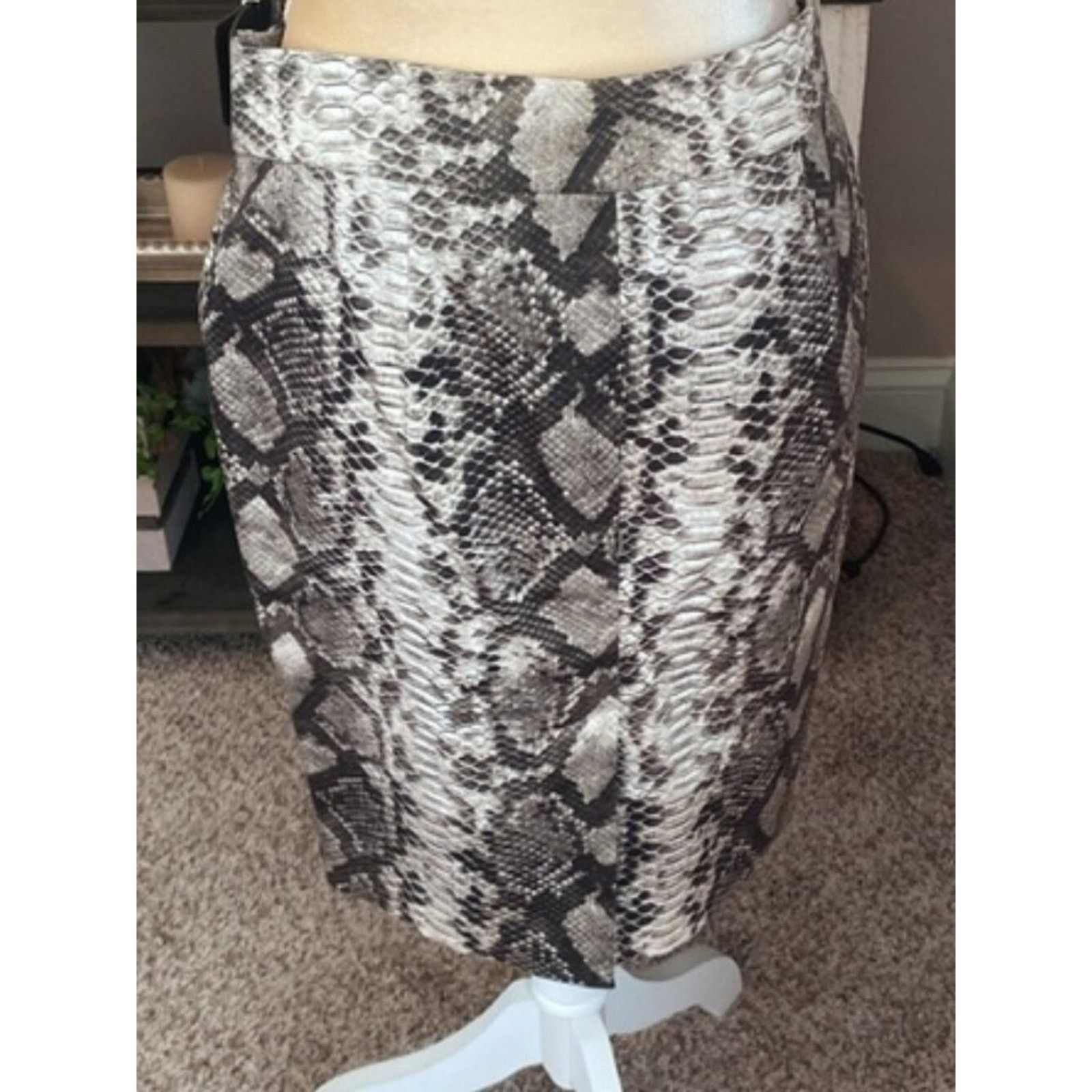 Michael Kors Michael Kors Snakeskin Skirt - Grey Python, Size 4 Size 27" / US 4 / IT 40 - 4 Thumbnail