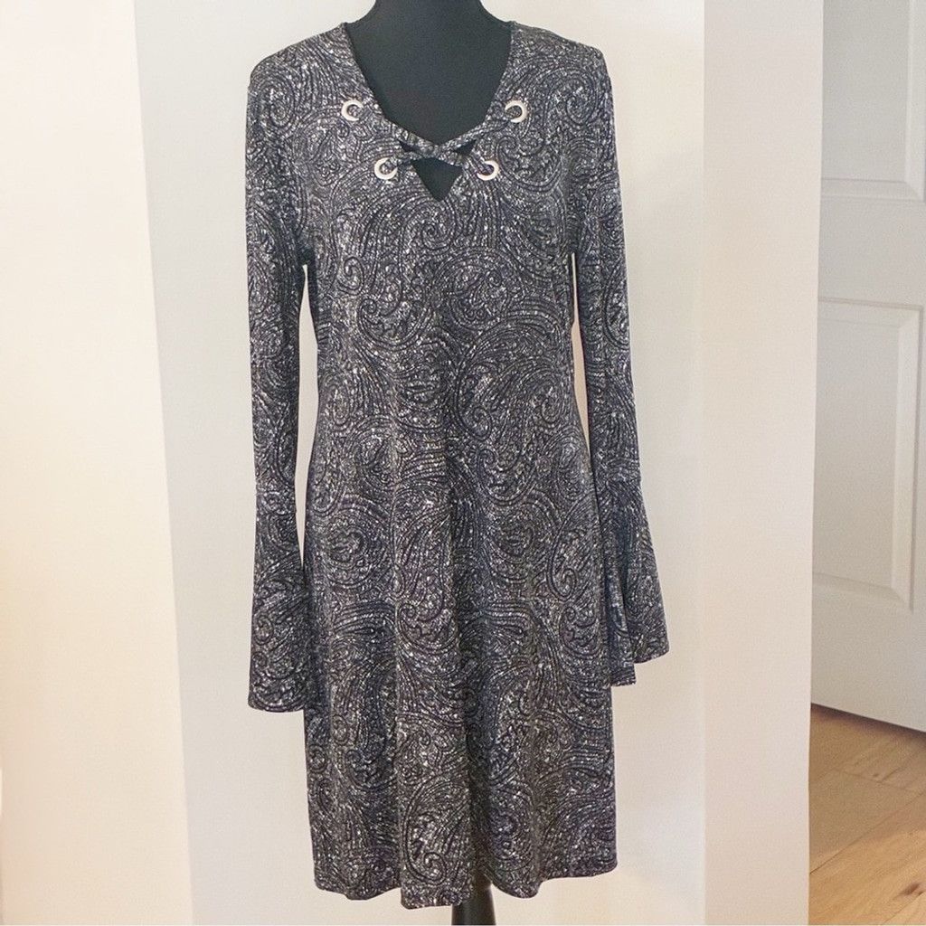 Michael Kors MICHAEL Michael Kors Black Long Bell sleeve dress Size Large Size L / US 10 / IT 46 - 8 Thumbnail