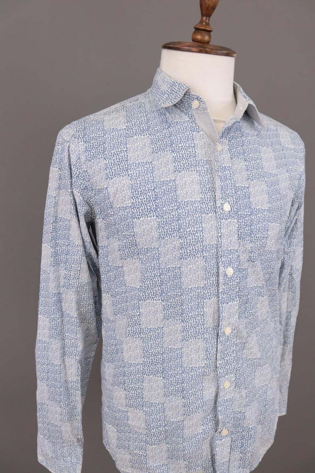 Desigual Desigual Blue Printed Long Sleeve Dress Shirt Size M Size US M / EU 48-50 / 2 - 6 Thumbnail