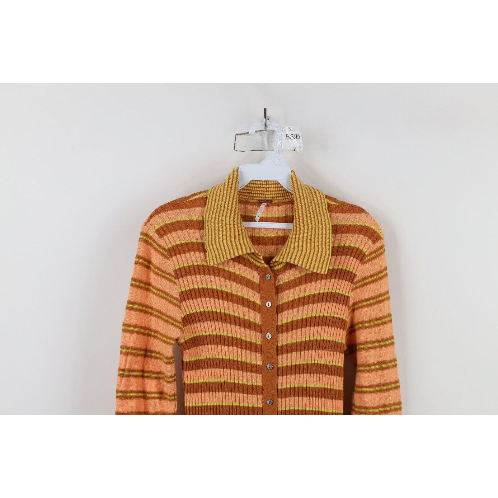 Free People Free People Boho Chic Striped Knit Collared Sweater Dress Size M / US 6-8 / IT 42-44 - 2 Thumbnail