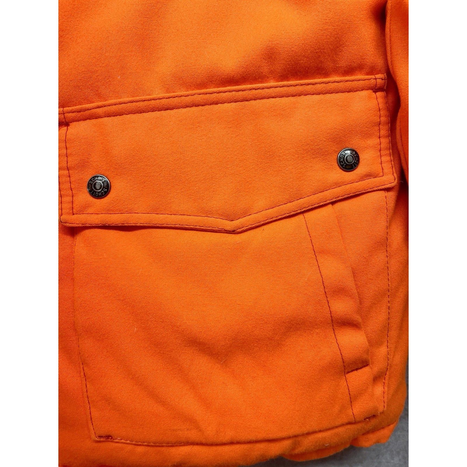 Vtg 70s Schott NYC Down Et Plume Puffer Jacket Orange Goose