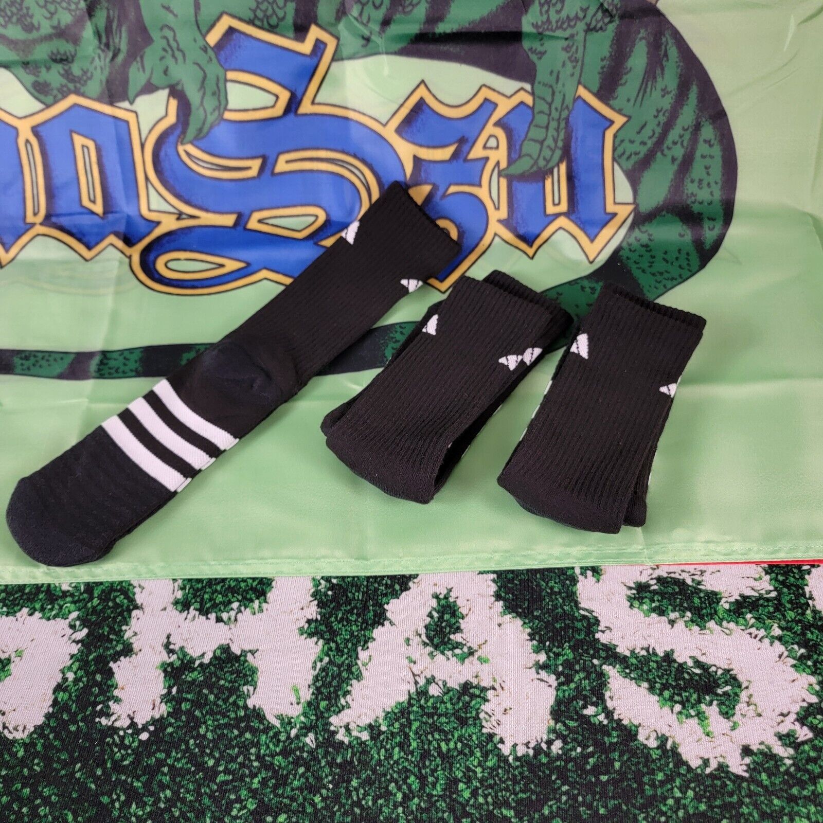 Adidas Adidas Cushioned Crew Socks 3 PairBlack Sport Training Socks Size ONE SIZE - 1 Thumbnail