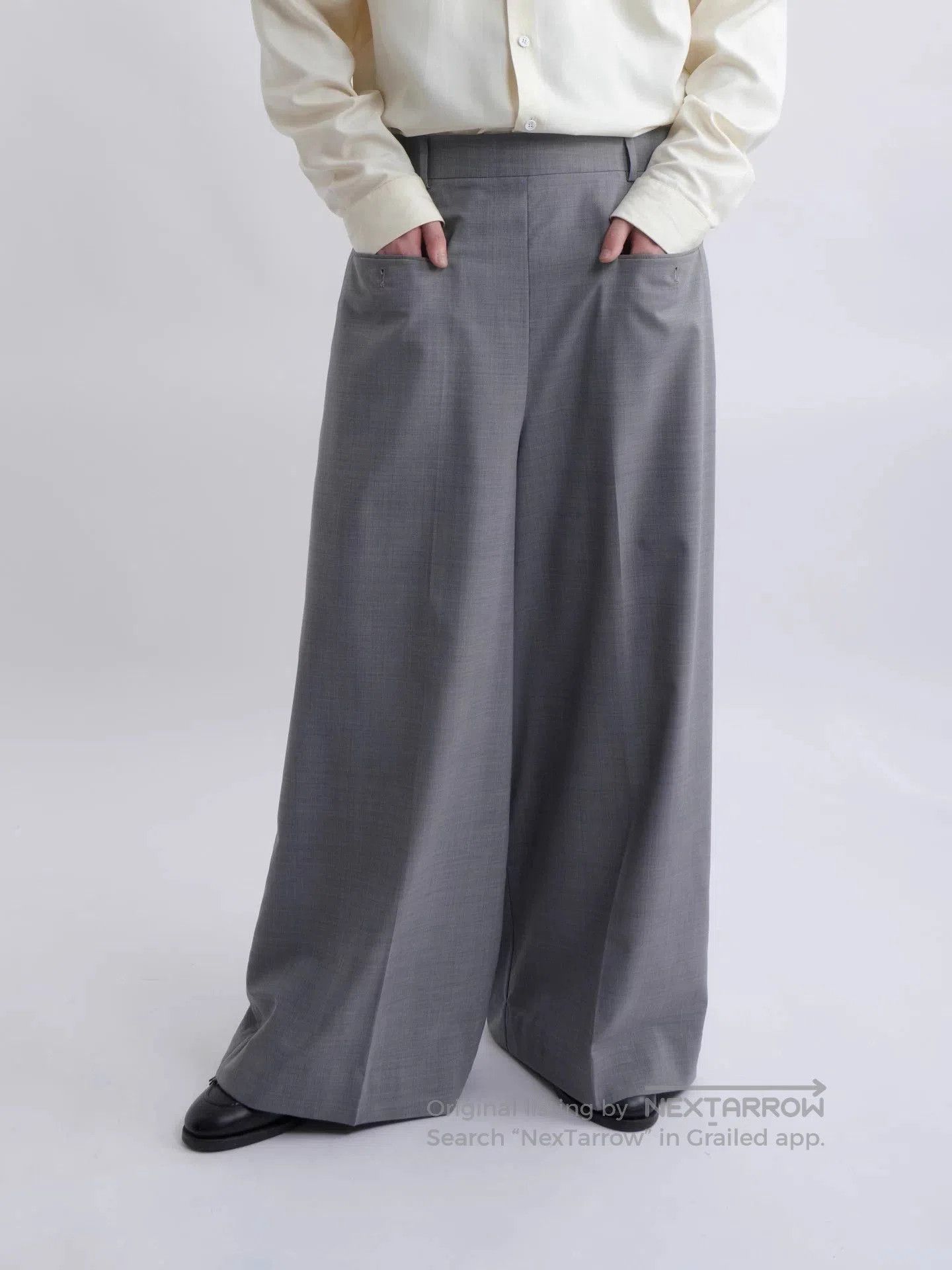 Hed Mayner Gray Wide-Leg Casual Pants Size 32. Size US 32 / EU 48 - 6 Thumbnail
