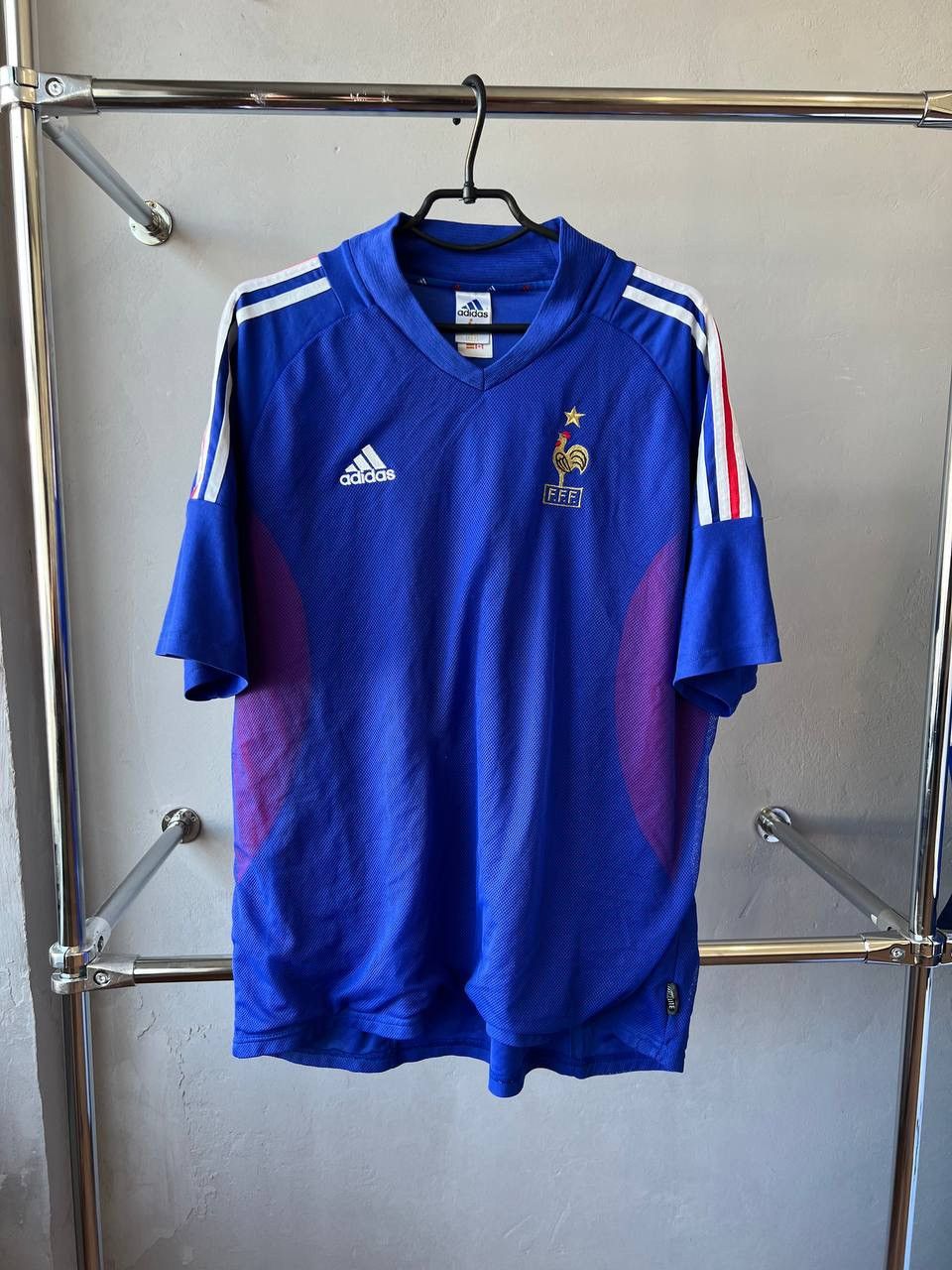 Vintage 2002/04 FRANCE TEAM HOME SOCCER JERSEY FOOTBALL SHIRT ADIDAS Size US L / EU 52-54 / 3 - 2 Thumbnail