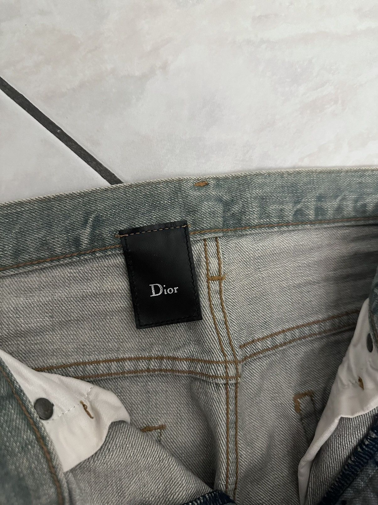 Dior Dior homme SS04 claire ice blue waxed jeans by hedi Size US 28 / EU 44 - 3 Thumbnail