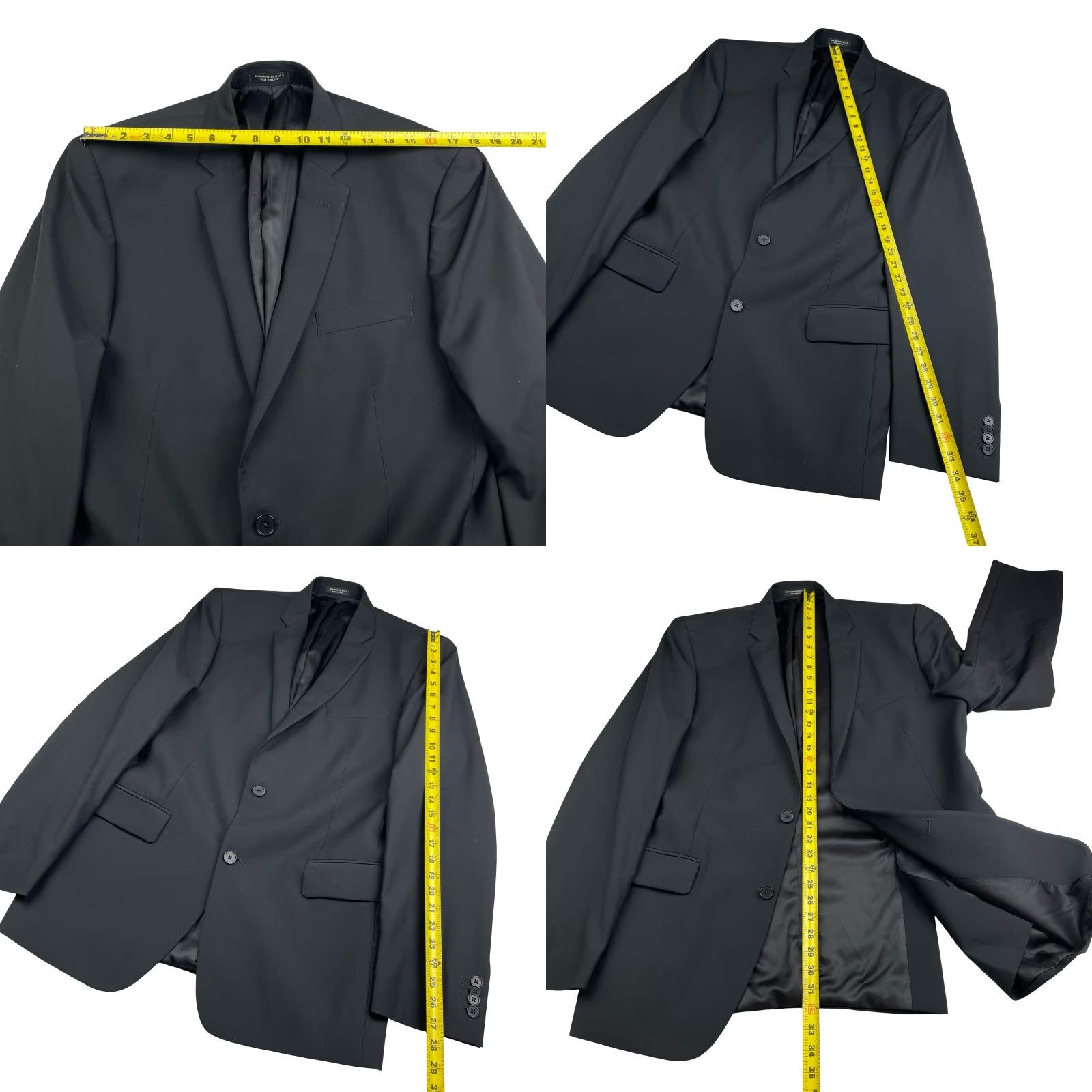 John Varvatos VINTAGE John Varvatos Blazer Jacket Black 2-Button 42L Wool Mens Blazer Notch Lapel Long 42 US Size 42R - 8 Thumbnail