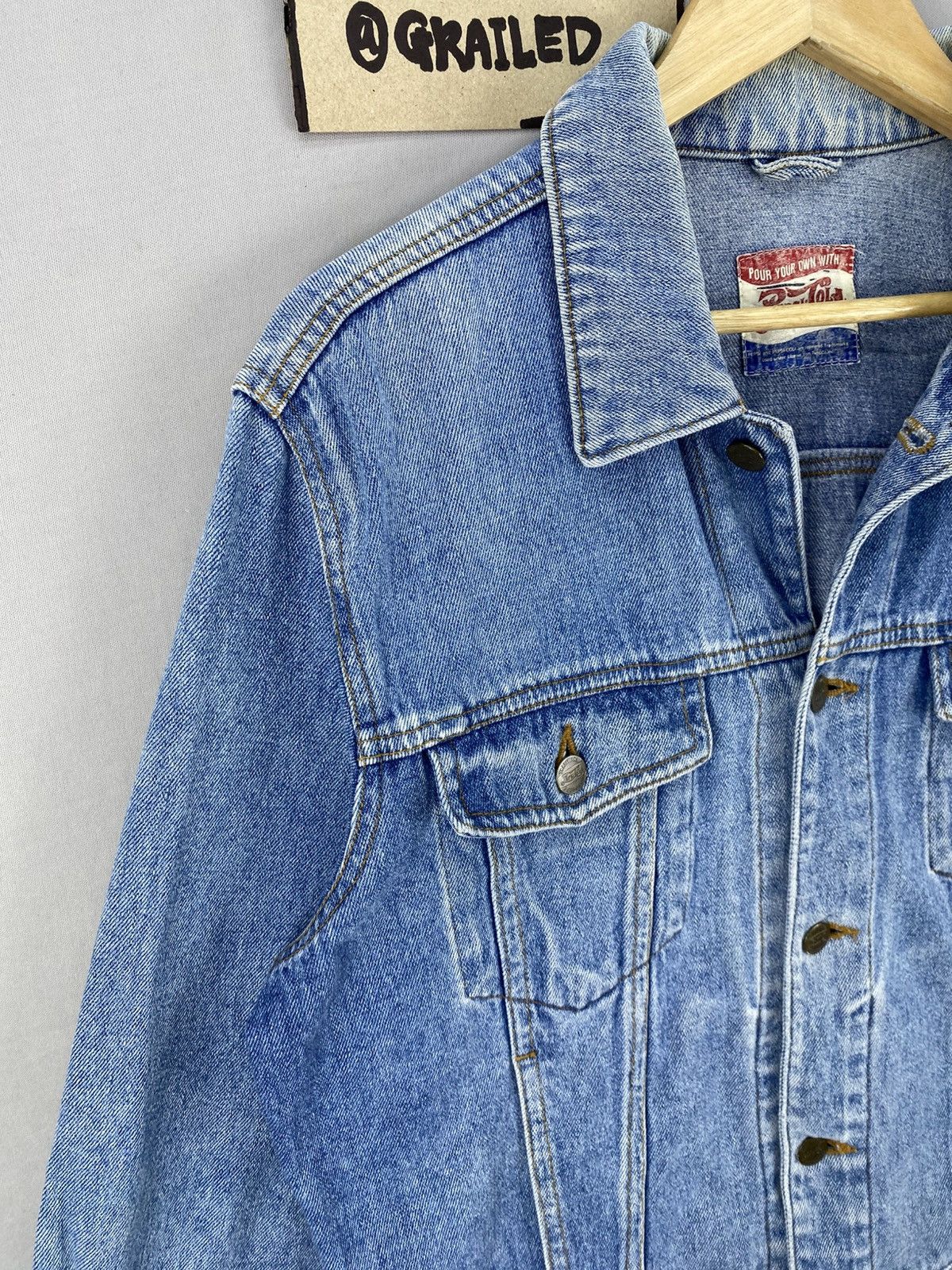 Vintage Vintage 90’s Pepsi Cola Trucker Denim Jacket Size US M / EU 48-50 / 2 - 2 Thumbnail