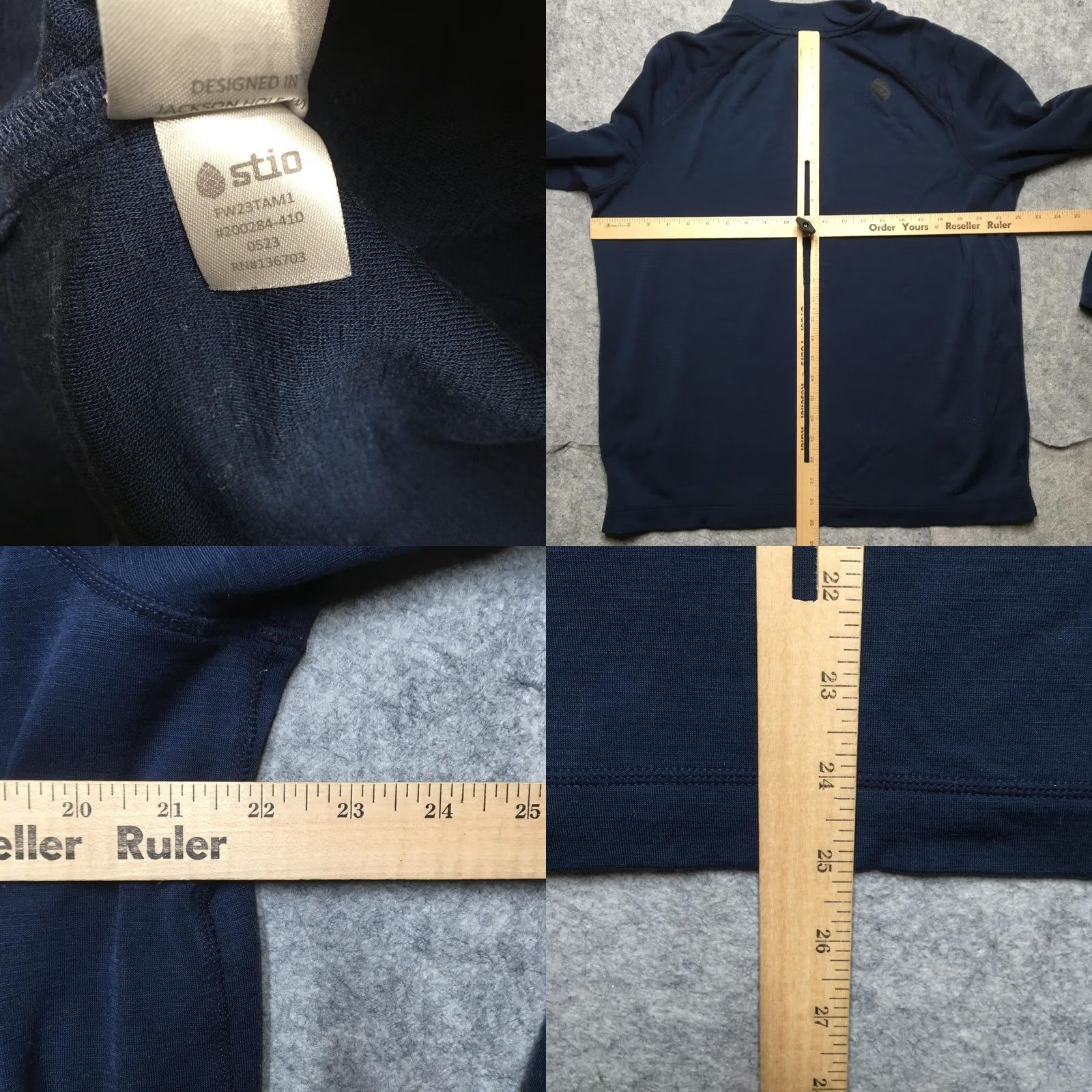 Layer 8 Stio Shirt Mens XL Blue Merino Wool 1/4 Zip Long Sleeve Base Layer Hiking Size US XL / EU 56 / 4 - 8 Thumbnail