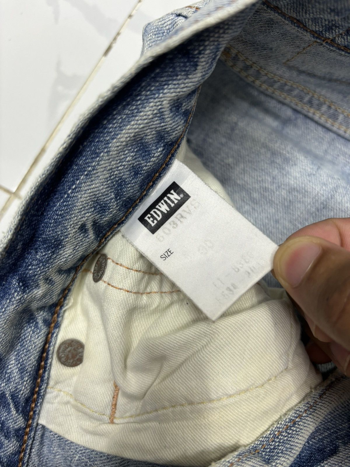Edwin EDWIN 503 REBEL VINTAGE PATCHWORK DISTRESSED DENIM JEANS Size US 32 / EU 48 - 11 Thumbnail