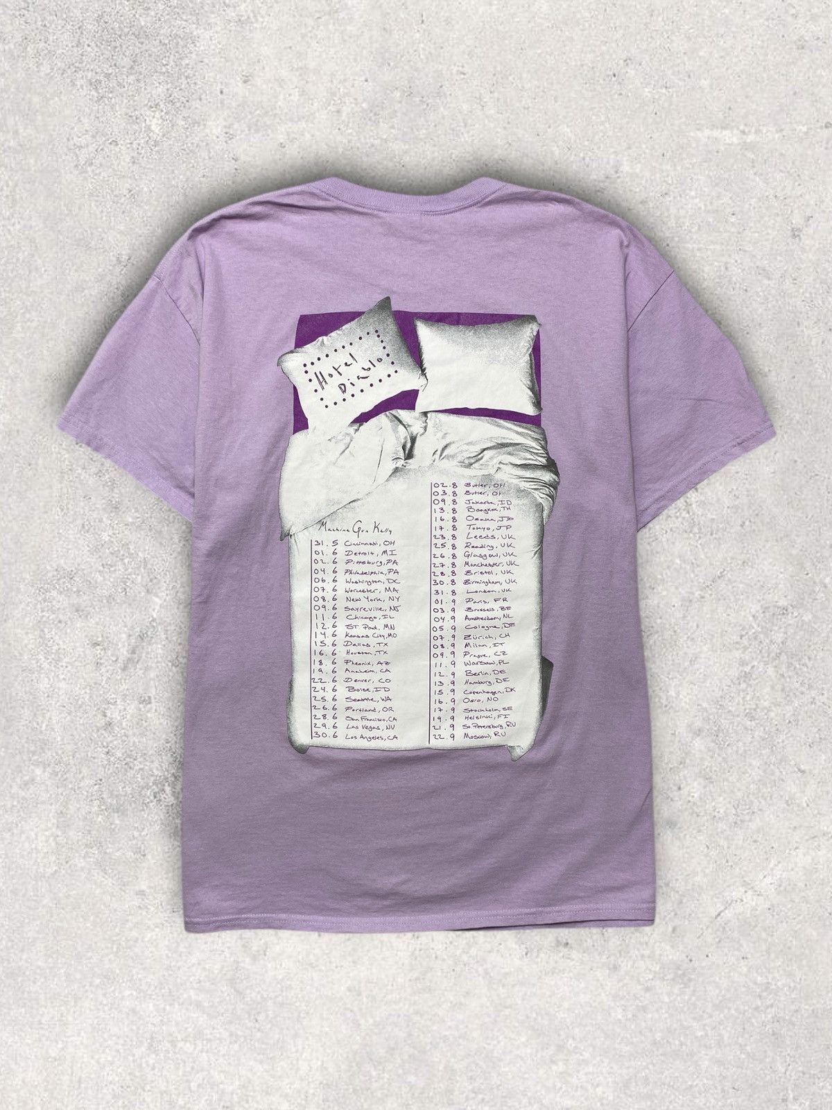 Band Tees Hotel Diablo Tour Machine Gun Kelly lavender T-shirt Size US XL / EU 56 / 4 - 1 Thumbnail