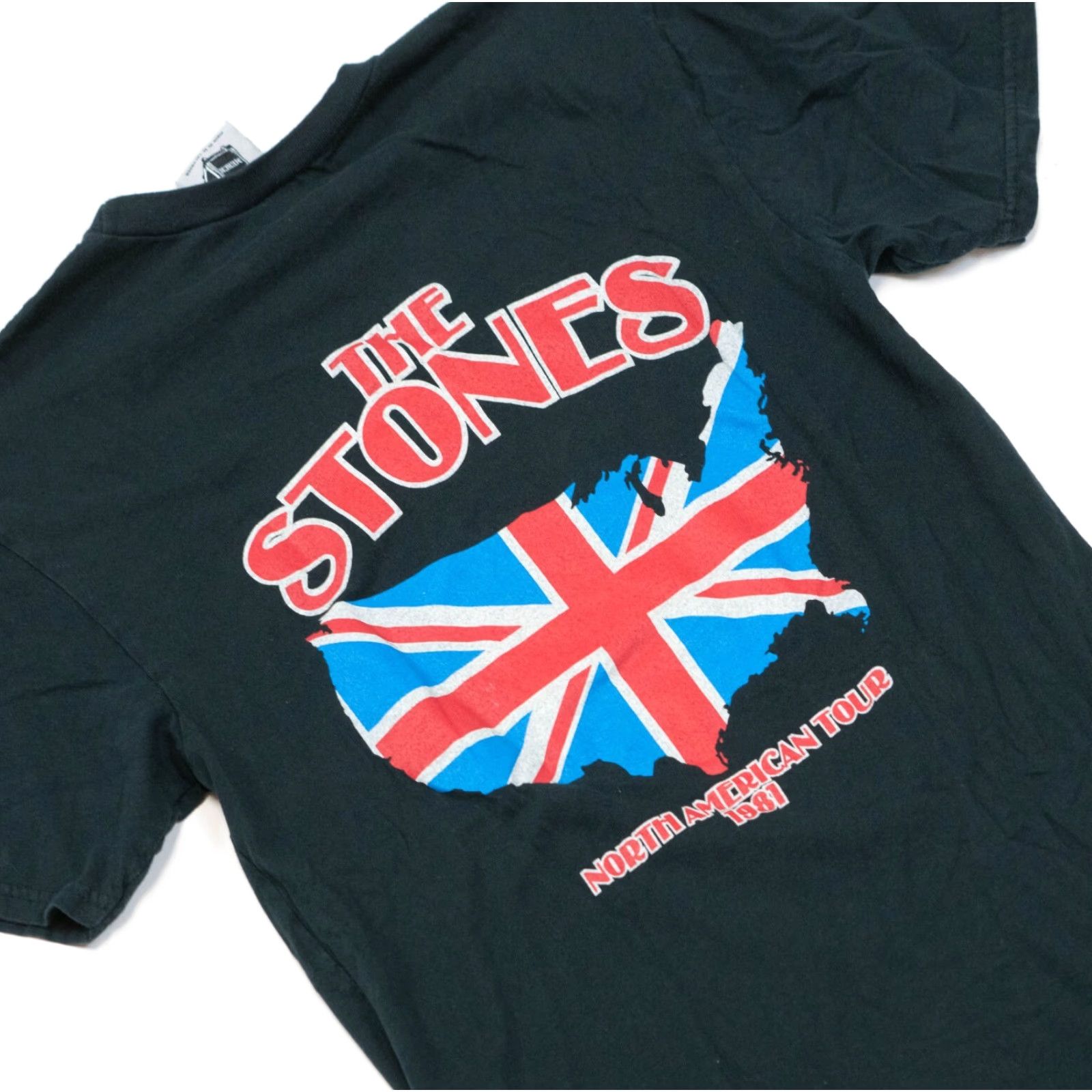 Vintage The Rolling Stones Merch Shirt S Black Union Jack North American Tour 1981 Mens Shirt Graphic Tee 80s Band Music Cotton Blend Union Jack Size US S / EU 44-46 / 1 - 4 Thumbnail