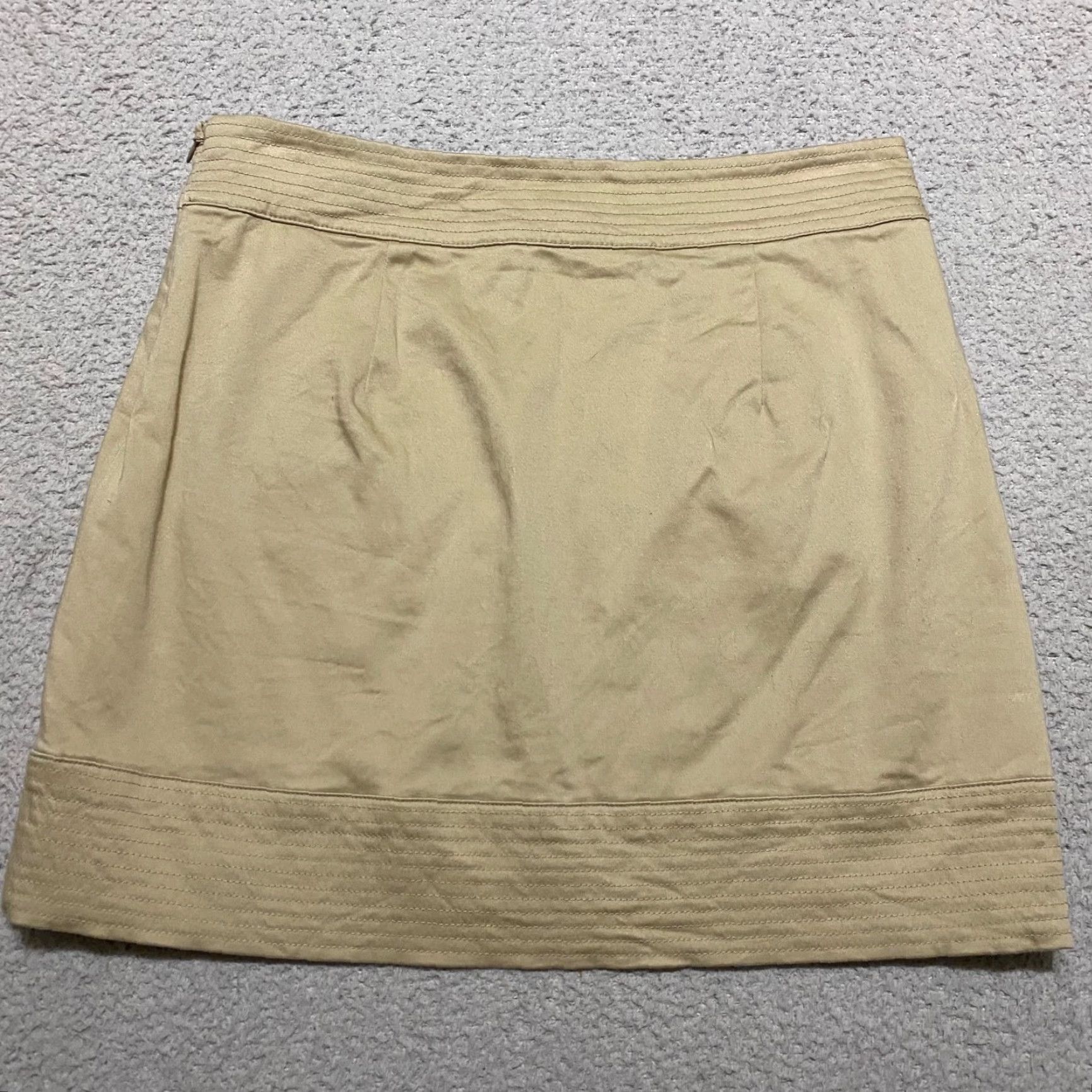 Vineyard Vines VINEYARD VINES Skirt Womens 2 Beige Solid Pencil Short Lined Pockets Zip Size 26" / US 2 / IT 38 - 2 Thumbnail