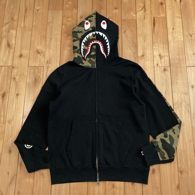 Bape BAPE 1st camo black shark full zip hoodie a bathing ape NIGO Size US L / EU 52-54 / 3 - 2 Thumbnail