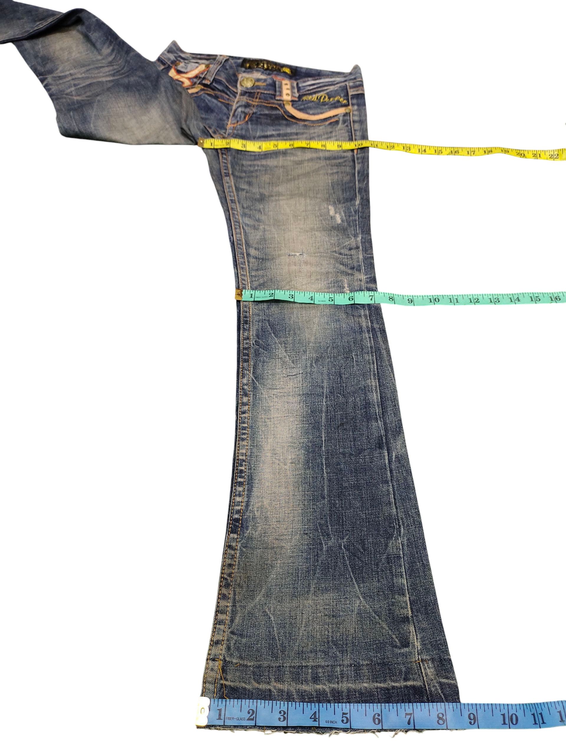 Le Grande Bleu (L.G.B.) Flare Jeans Red Pepper Embroid Distress Bootcut Low Rise Y2k Size US 27 - 21 Thumbnail