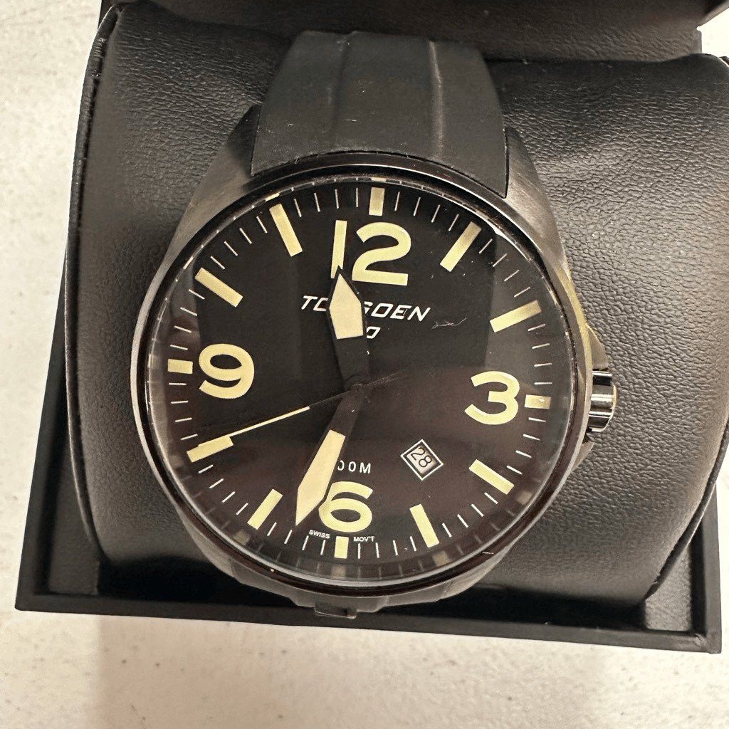 Other New Torgoen TN-1007 T10301 45mm Black Silicone Strap Watch Size ONE SIZE - 2 Thumbnail