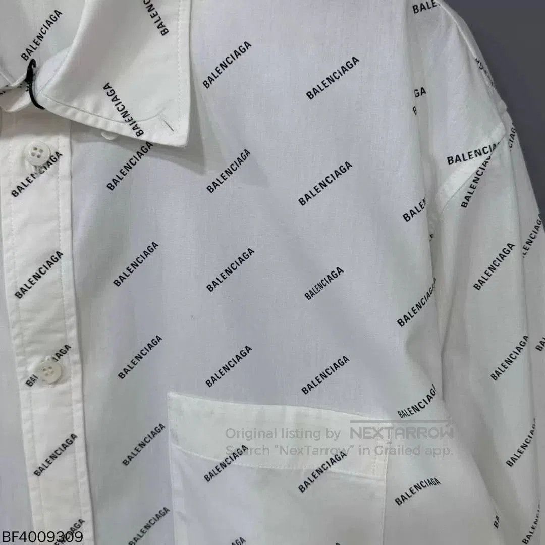 Balenciaga Balenciaga Logo Print White Shirt. Size US XS / EU 42 / 0 - 7 Thumbnail