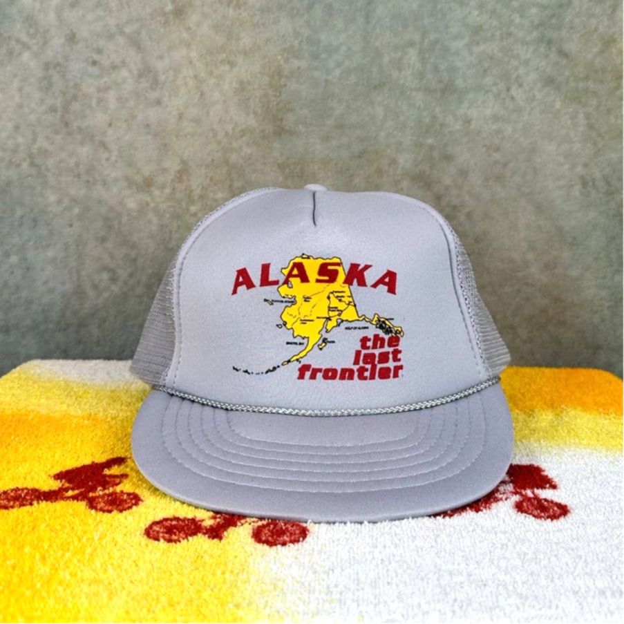 Vintage Vintage Alaska Trucker Hat 80s Gray One Size Mesh Back Size ONE SIZE - 1 Thumbnail