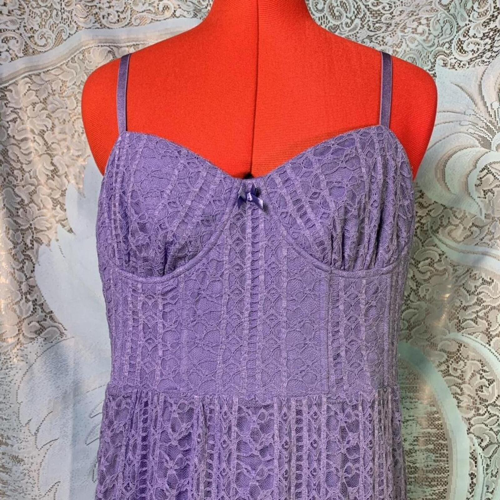 Other Vintage Betsy Johnson tiered purple lace maxi dress! Size XL / US 12-14 / IT 48-50 - 2 Thumbnail