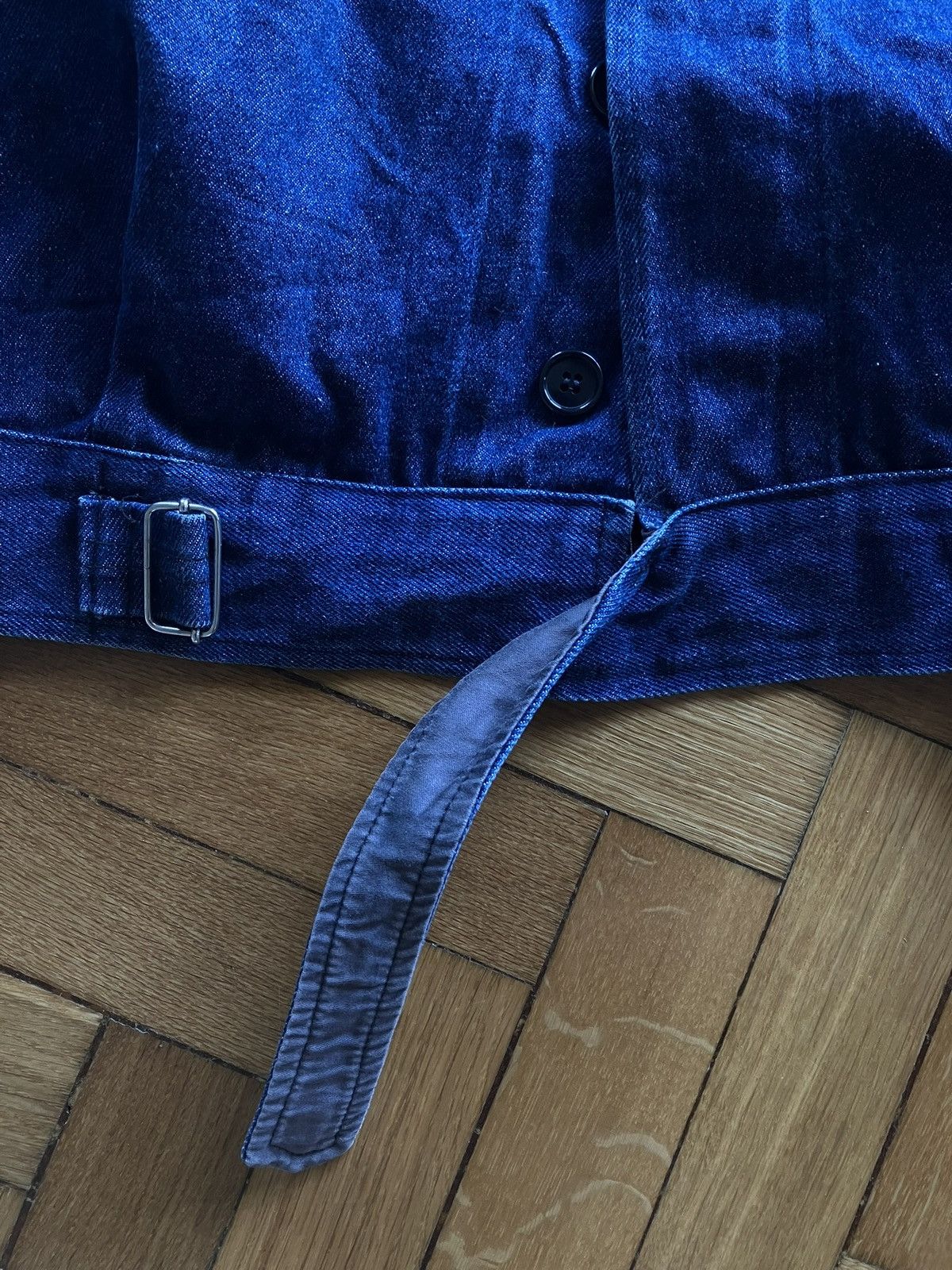 Vintage 1970s Italian navy denim workwear jackeg Size US XL / EU 56 / 4 - 4 Thumbnail