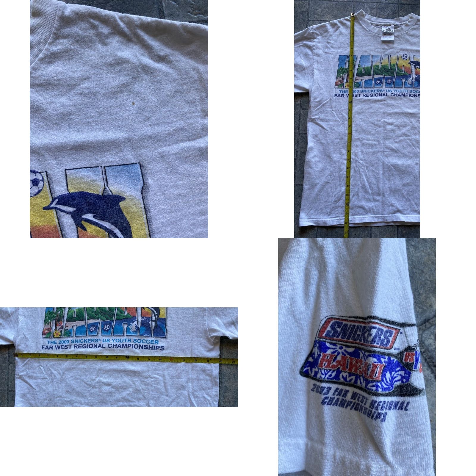 Adidas Adidas T Shirt Men S White Hawaii 2003 Snickers Soccer Championships Far West Size US S / EU 44-46 / 1 - 8 Thumbnail