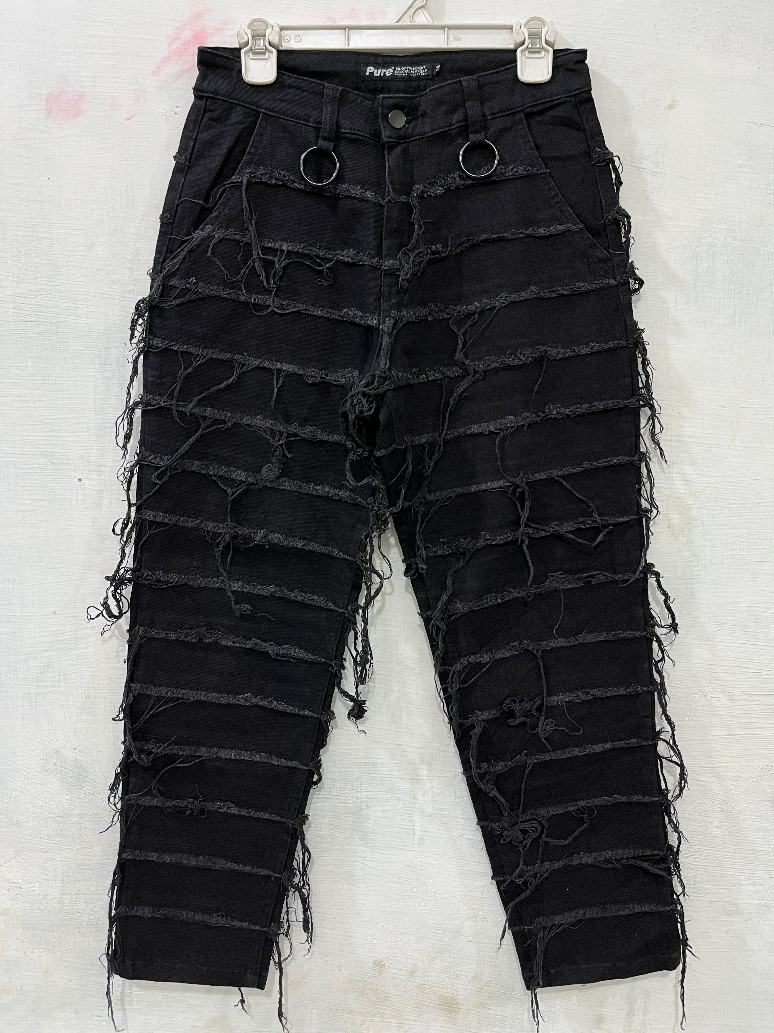 Japanese Brand Japanese Brand Pure Ripped Stacked Distressed Destroyed Pant Size US 28 / EU 44 - 1 Thumbnail