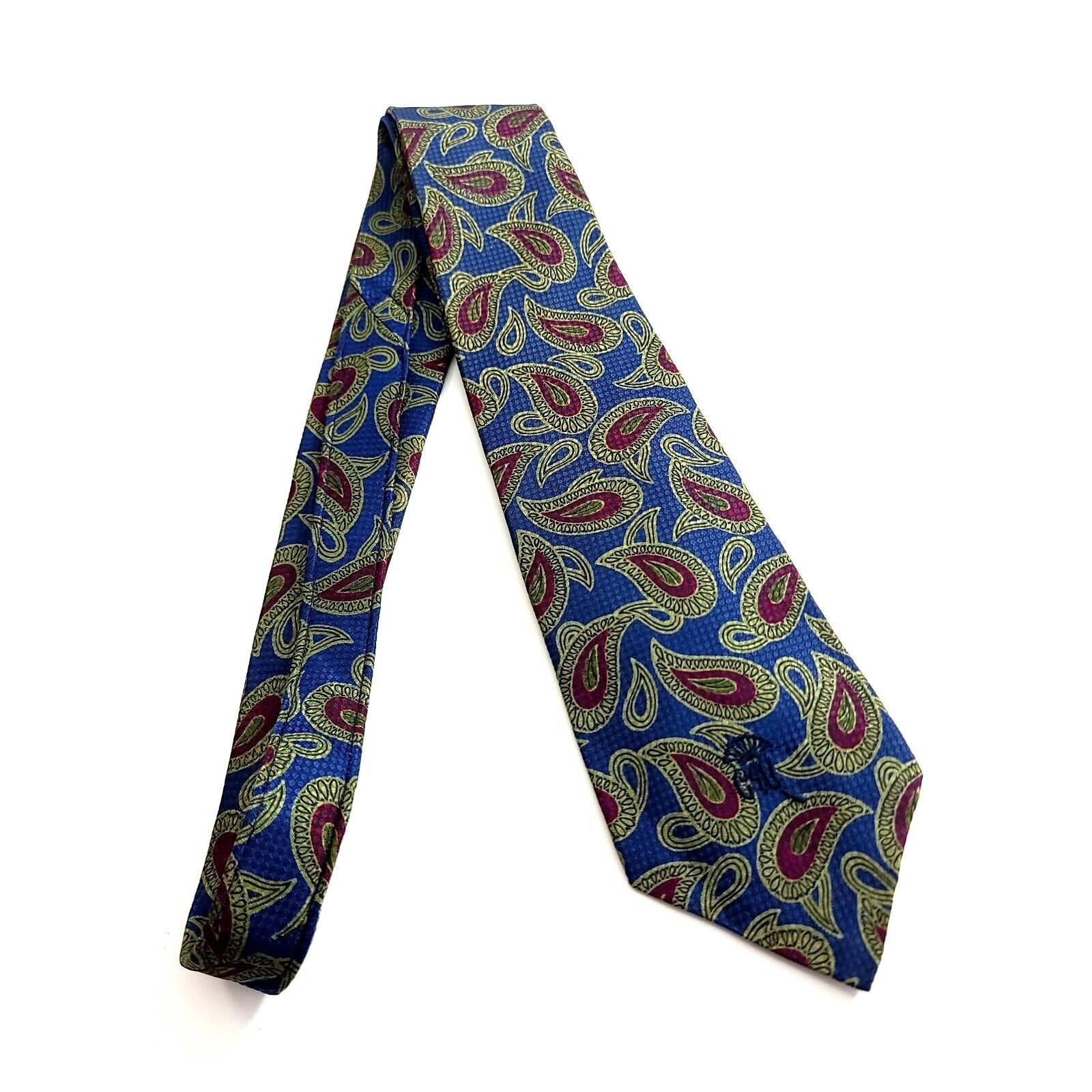 Countess Mara Countess Mara Blue Red Green Paisley Woven Silk Tie Size ONE SIZE - 6 Thumbnail