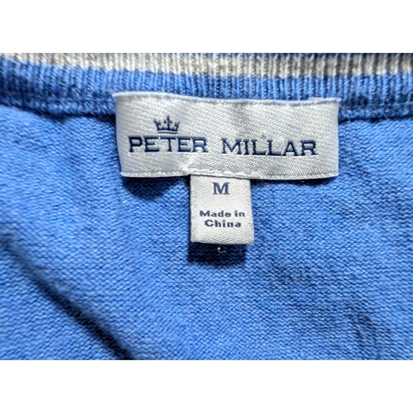 Peter Millar Peter Millar Sweater Shirt Mens V-Neck Blue Silk /Cashmere/Cotton Knit Embroidered Logo Regular XS? Size US M / EU 48-50 / 2 - 3 Thumbnail