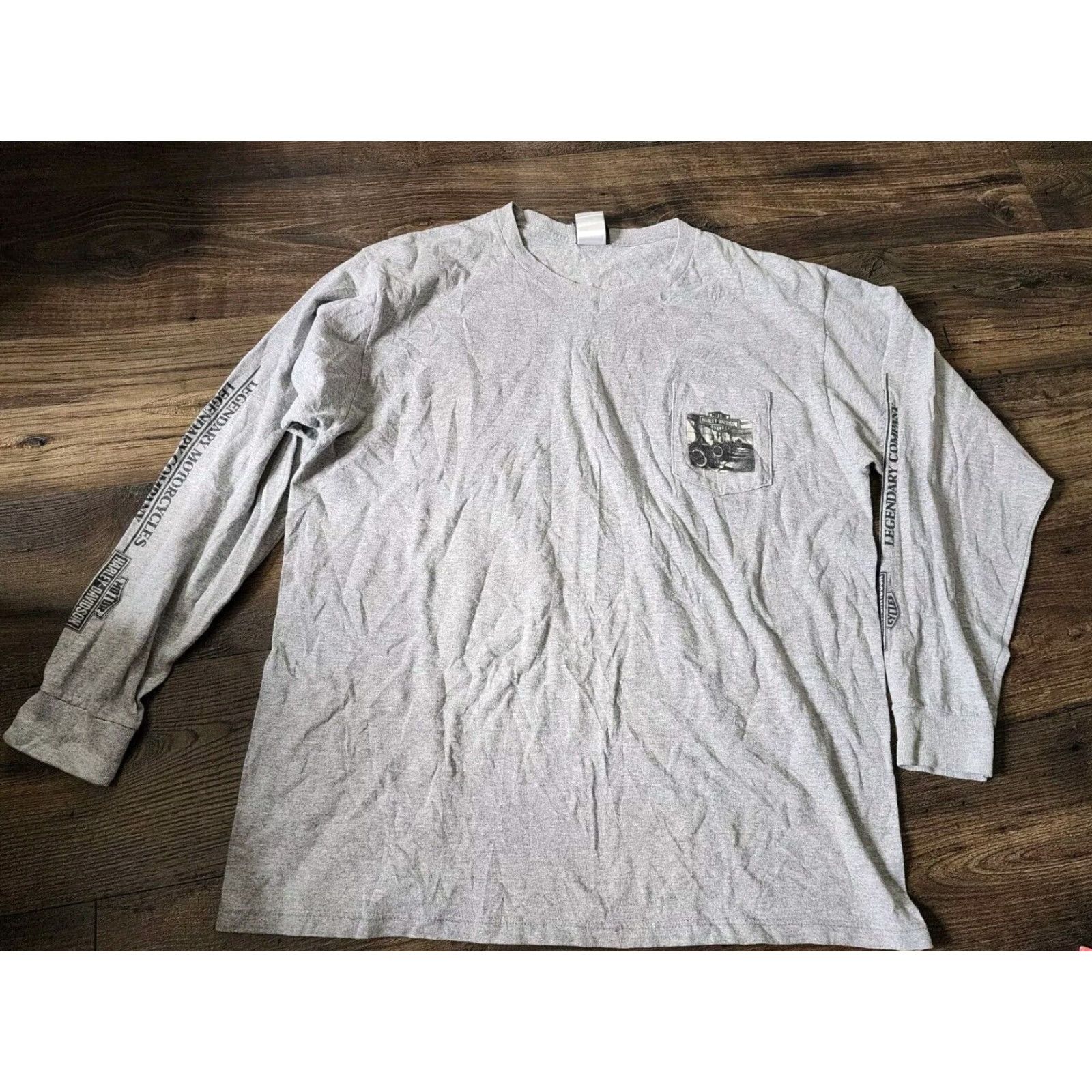 Harley Davidson VINTAGE Harley-Davidson T-Shirt Mens XL Gray 90s Biker Motorcycle Crew Neck Short/Long Sleeve (Double-Sided) United States Size US XL / EU 56 / 4 - 2 Thumbnail