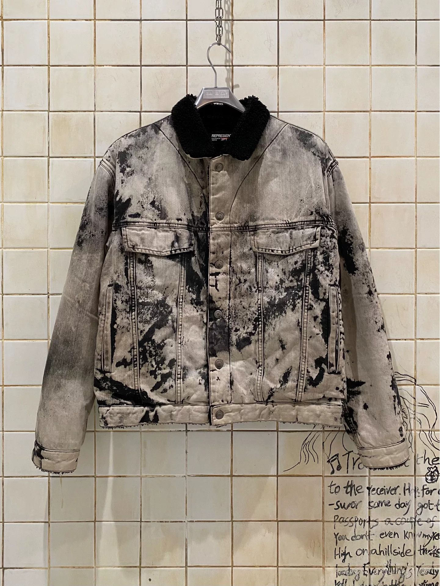 Represent Clo. Represent Black and White Tie-Dye Denim Jacket Size US M / EU 48-50 / 2 - 1 Thumbnail