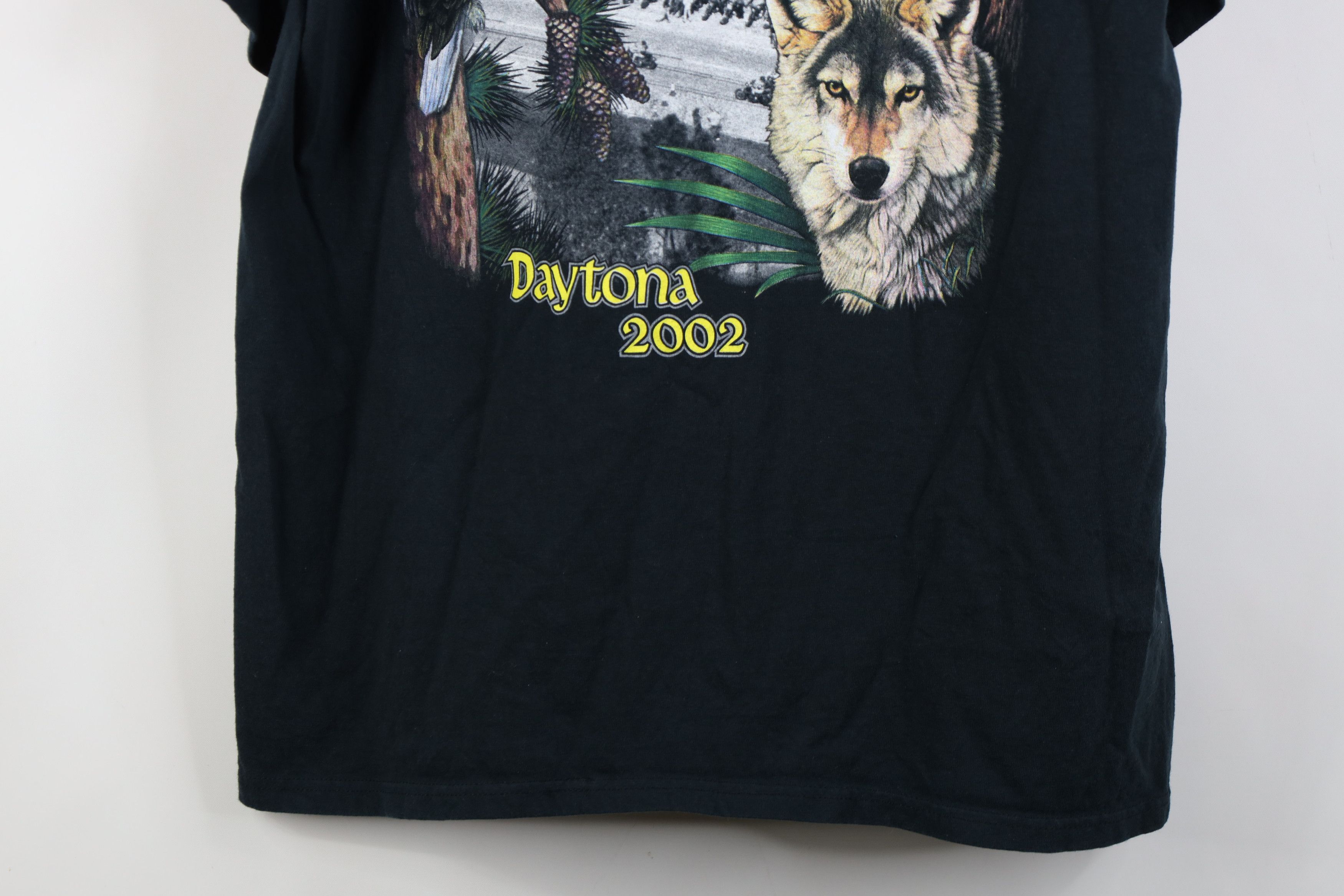 Vintage Vintage Y2K 2002 Daytona Bike Week Wolf Eagle Pocket T-Shirt Size US L / EU 52-54 / 3 - 17 Thumbnail
