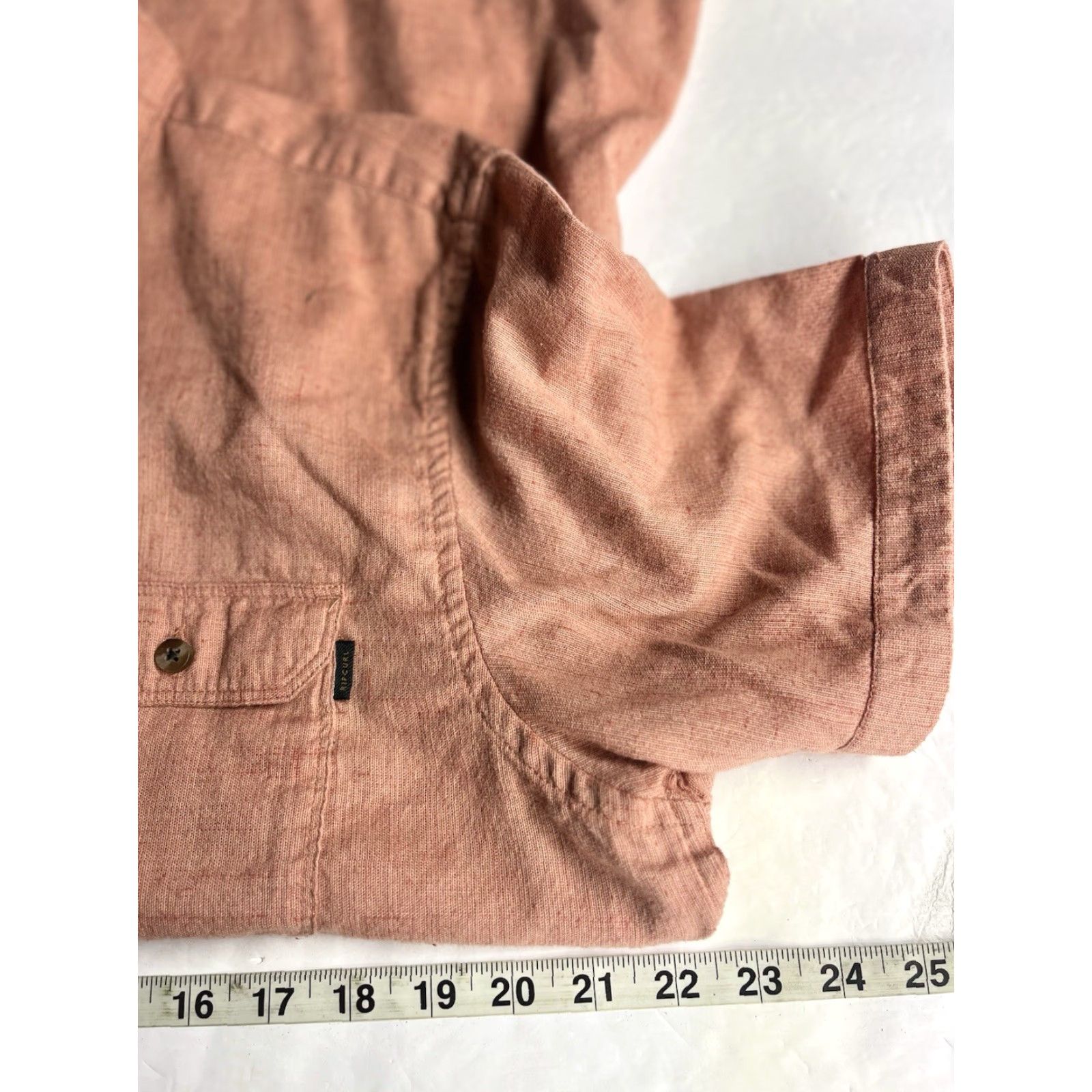 Rip Curl RIP CURL Shirt Button-Up Orange Cotton Short Sleeve - Large - Pockets Mens Size US L / EU 52-54 / 3 - 4 Thumbnail
