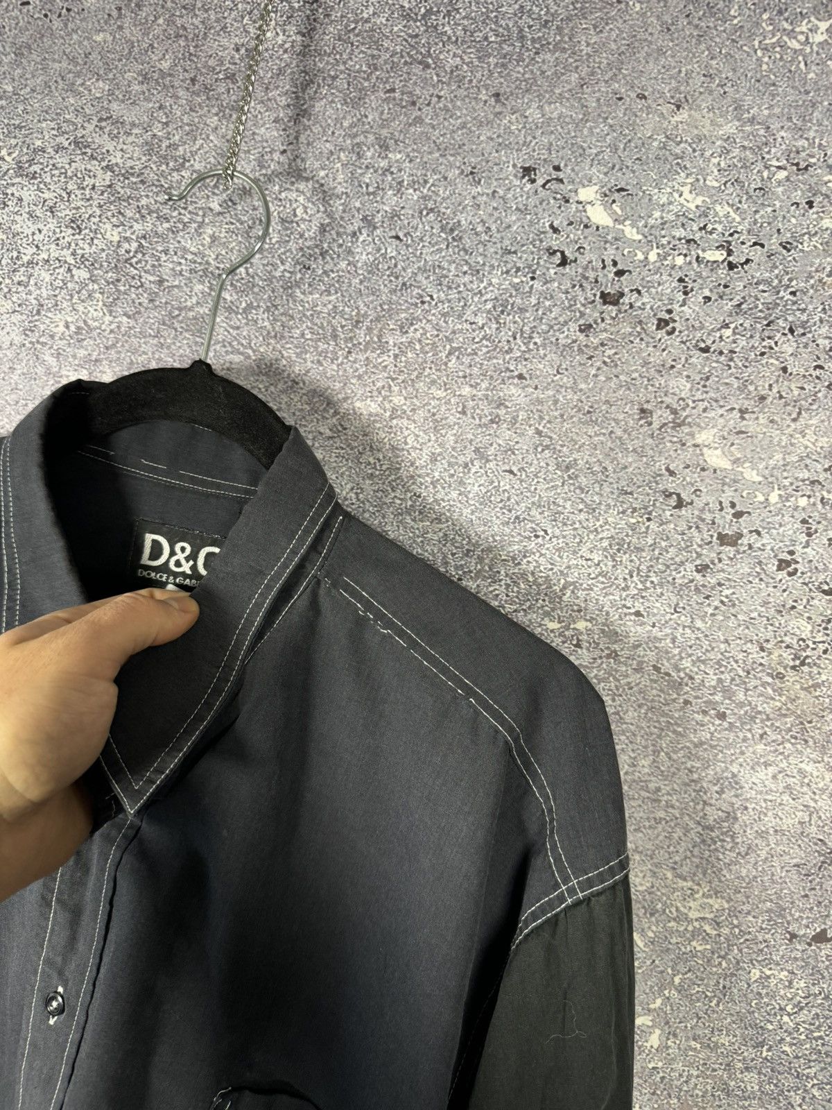 Dolce & Gabbana × Vintage Vintage Dolce Gabbana Shirt Black/Blue Top Woman Large Size L / US 10 / IT 46 - 12 Thumbnail