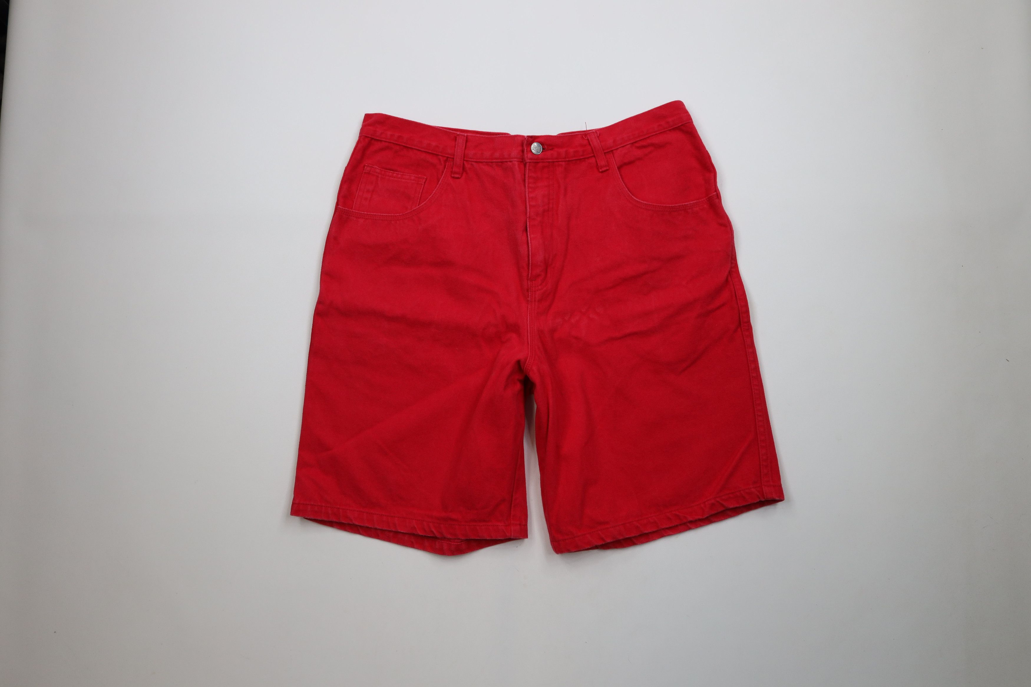 Vintage Vintage 90s Toy Machine Skateboard Denim Jean Shorts Red Size US 40 / EU 56 - 1 Thumbnail
