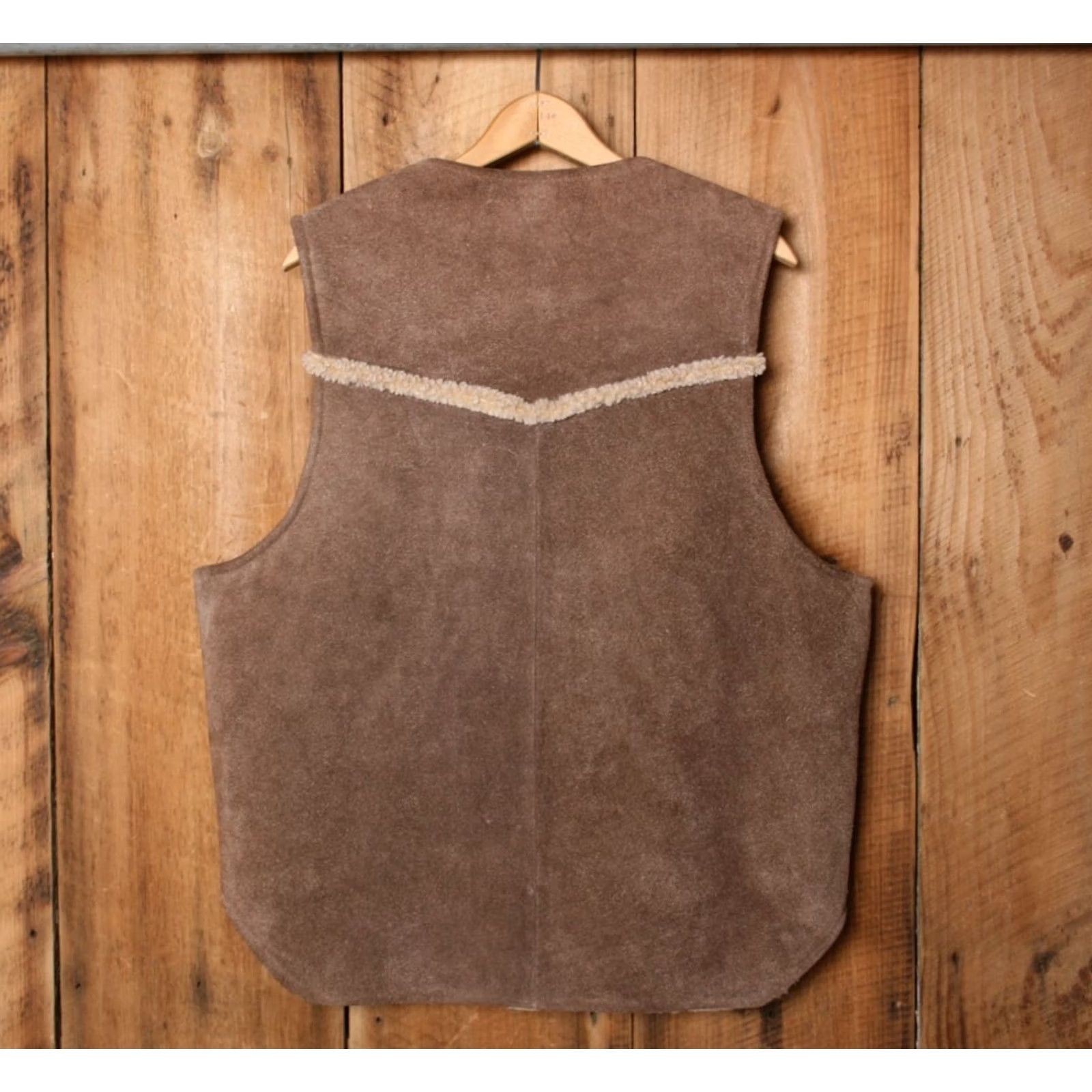 Vintage VINTAGE Swagger Suede Sherpa Lined Snap Button Vest Men's XL Brown Western Suede Vest Mens XL Brown Vintage Swagger Vest Size US XL / EU 56 / 4 - 5 Thumbnail