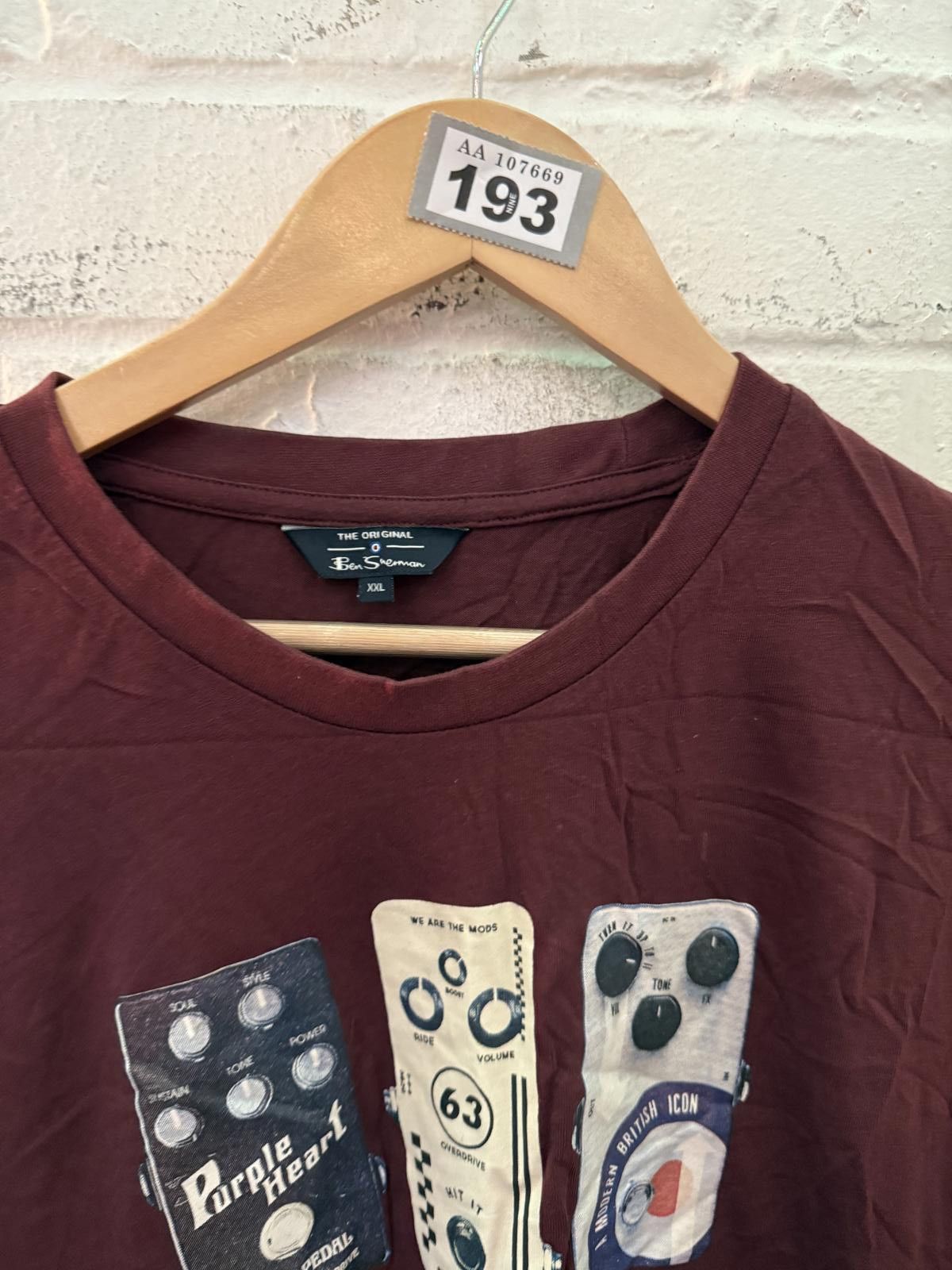 Ben Sherman Ben Sherman Men's Burgundy Graphic T-Shirt XXL Size ONE SIZE - 3 Thumbnail