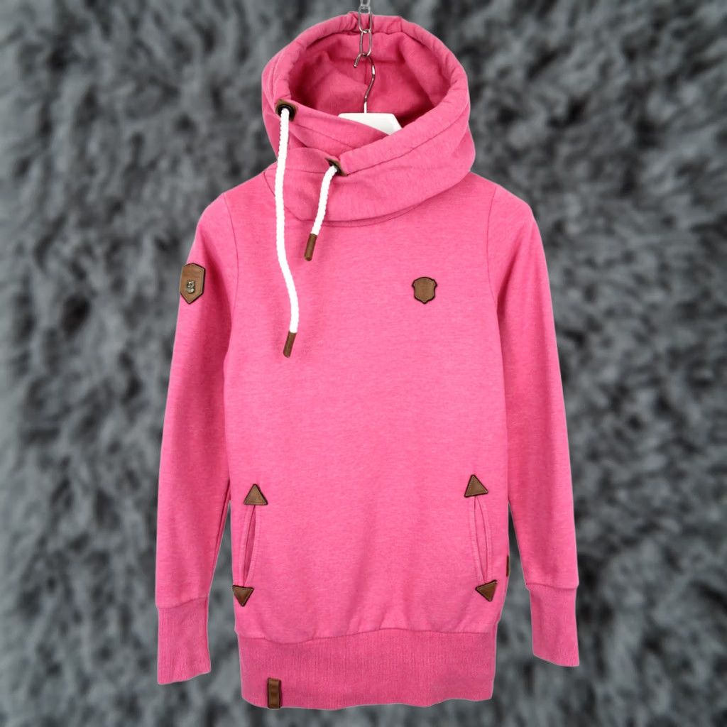 Vintage Naketano Hoodie Women's MEDIUM Cowl Neck Melange Pullover Drawstring Pink Size M / US 6-8 / IT 42-44 - 1 Thumbnail