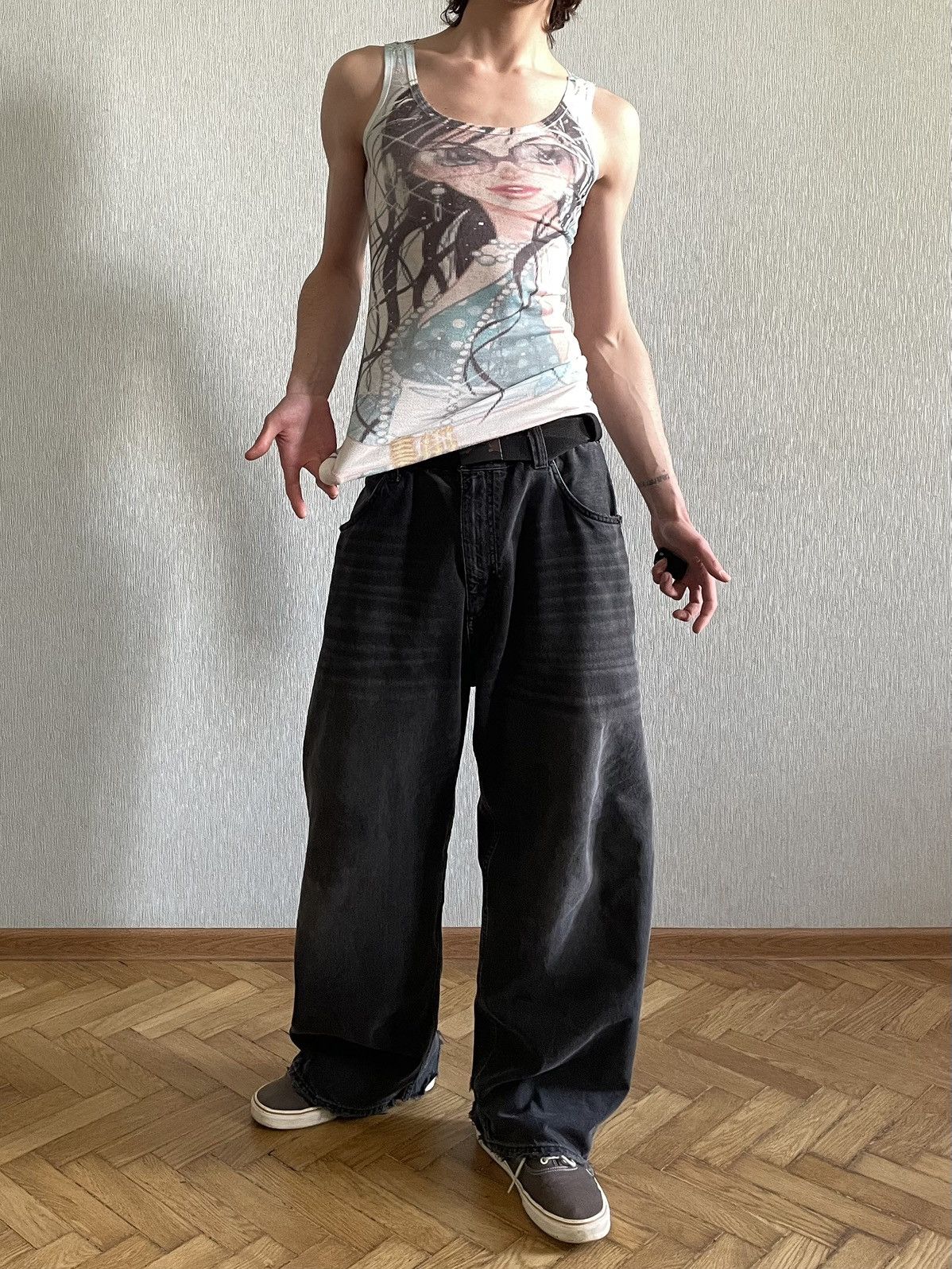 Other A Tunic / Tank Top Tee w/ Unknown Diva. Y2K / Millennium Size L / US 10 / IT 46 - 6 Thumbnail