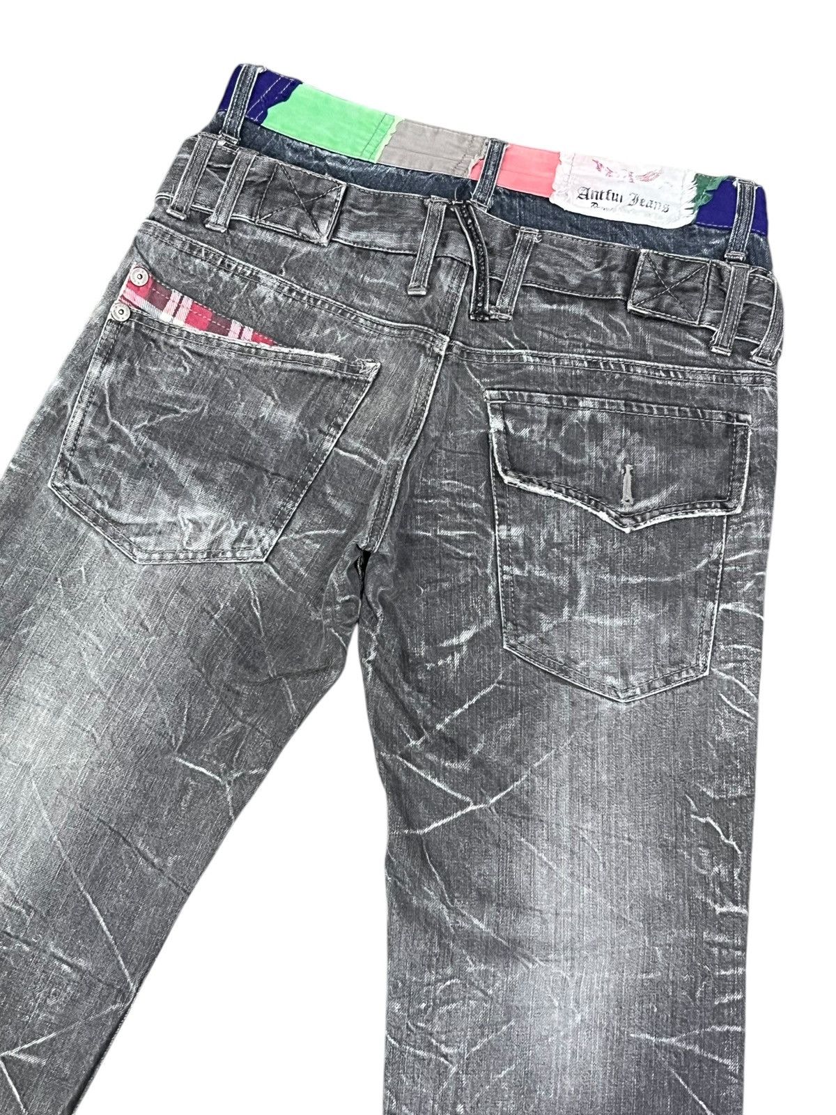 Japanese Brand 🔥PUNK Double Waist Grunge Bondage Zippers Acid Wash Denim Size US 29 - 2 Thumbnail