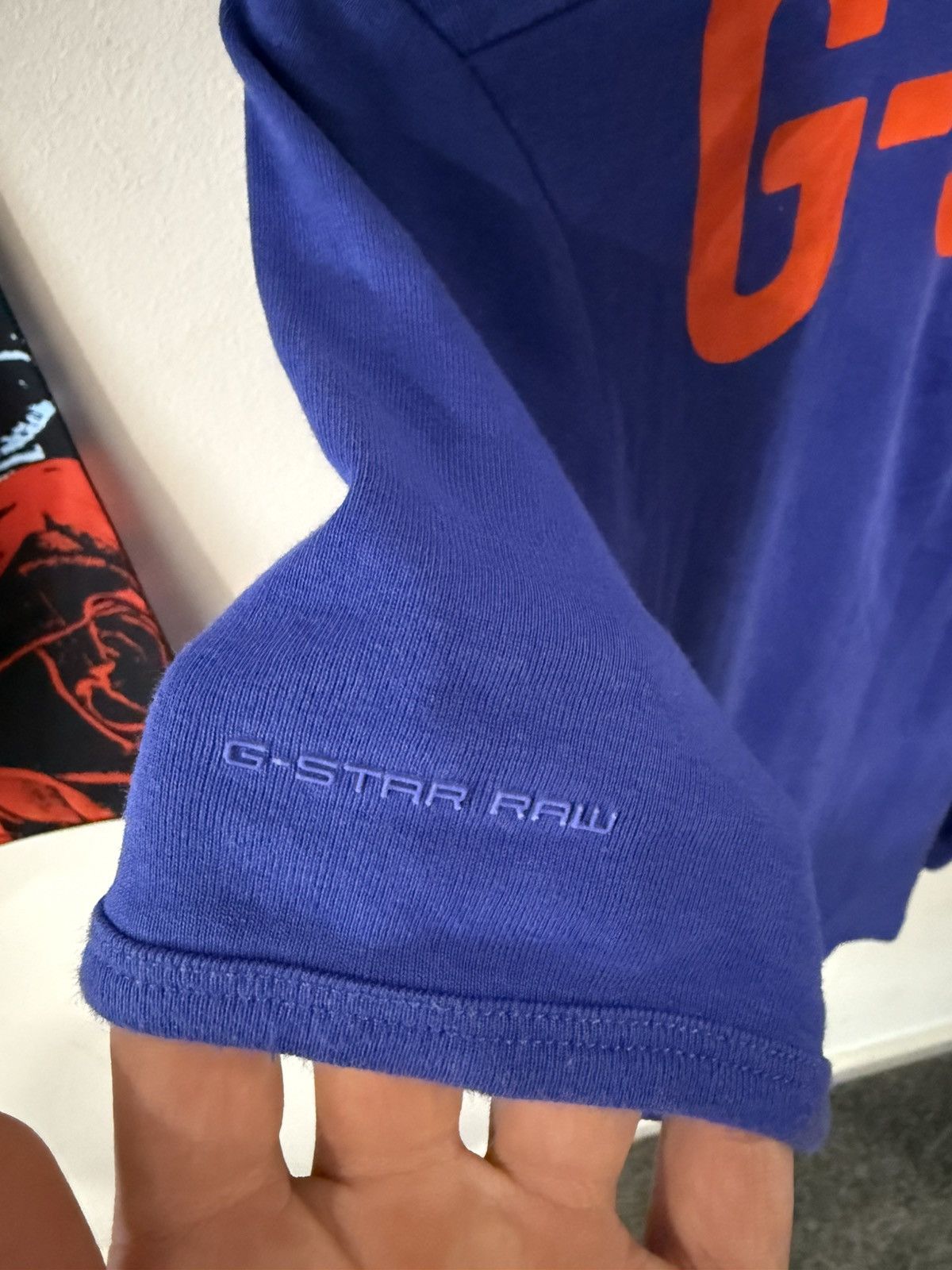 G-Star G-STAR RAW Shirt Blue and Red Tee Size US M / EU 48-50 / 2 - 3 Thumbnail