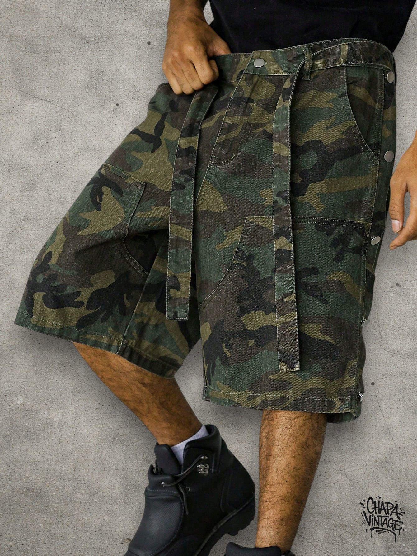 Japanese Brand Cargo camo denim shorts Size US 32 / EU 48 - 1 Thumbnail
