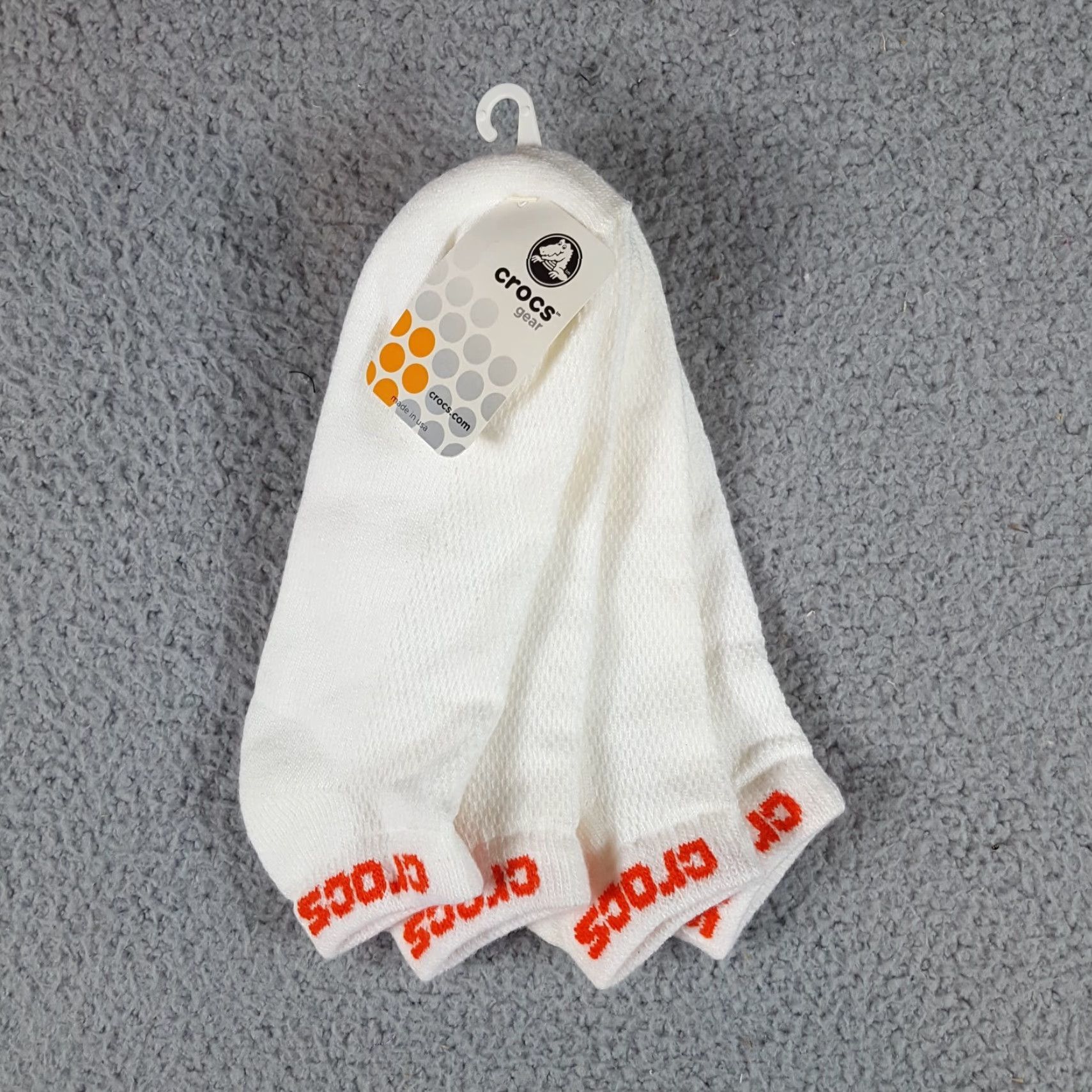 Crocs VINTAGE Crocs Ankle Socks 2 Pairs Size 10-13 White Cotton Y2K Retro Unisex Adults Size ONE SIZE - 4 Thumbnail