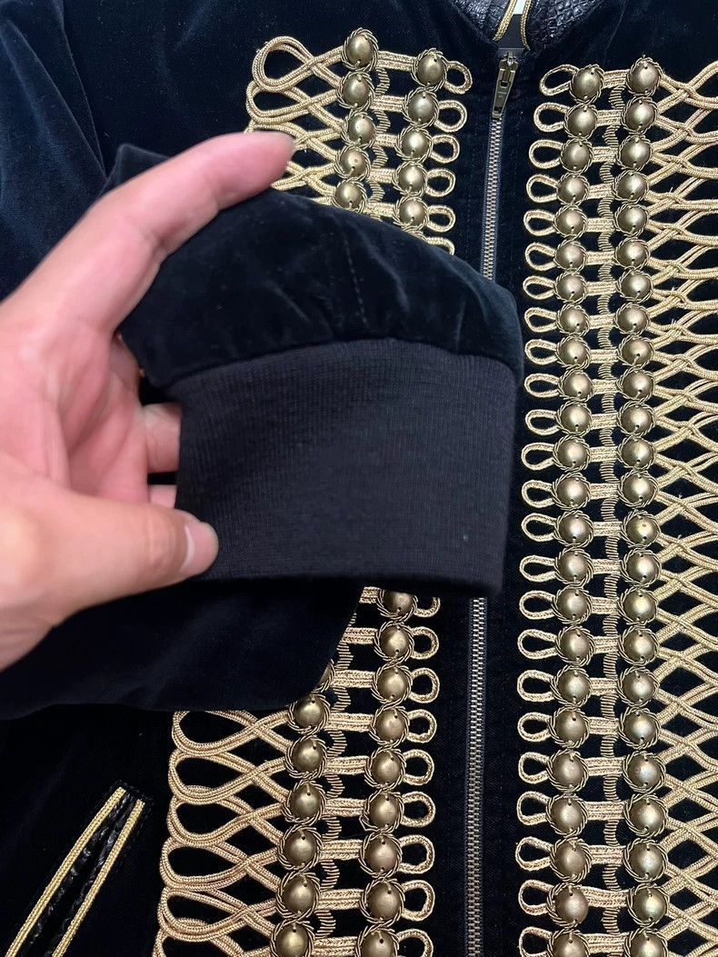 Saint Laurent Paris Saint Laurent Velvet Jacket with Gold Detail-2507 Size US M / EU 48-50 / 2 - 4 Thumbnail