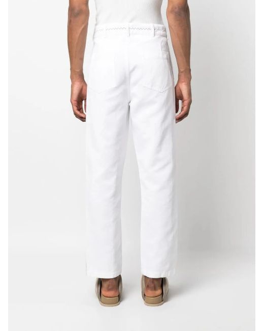 Nick Fouquet White Embroidered Straight-Leg Pants Size US 36 / EU 52 - 2 Thumbnail