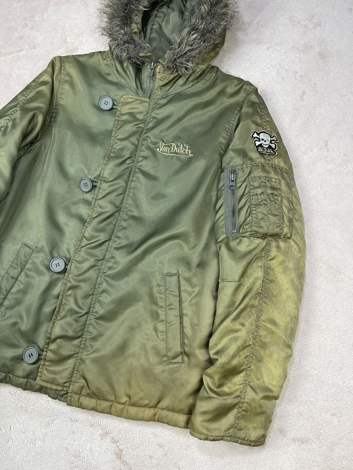Von Dutch Vintage VON DUTCH Skull Logo Flight Bomber Jacket Size L / US 10 / IT 46 - 2 Thumbnail