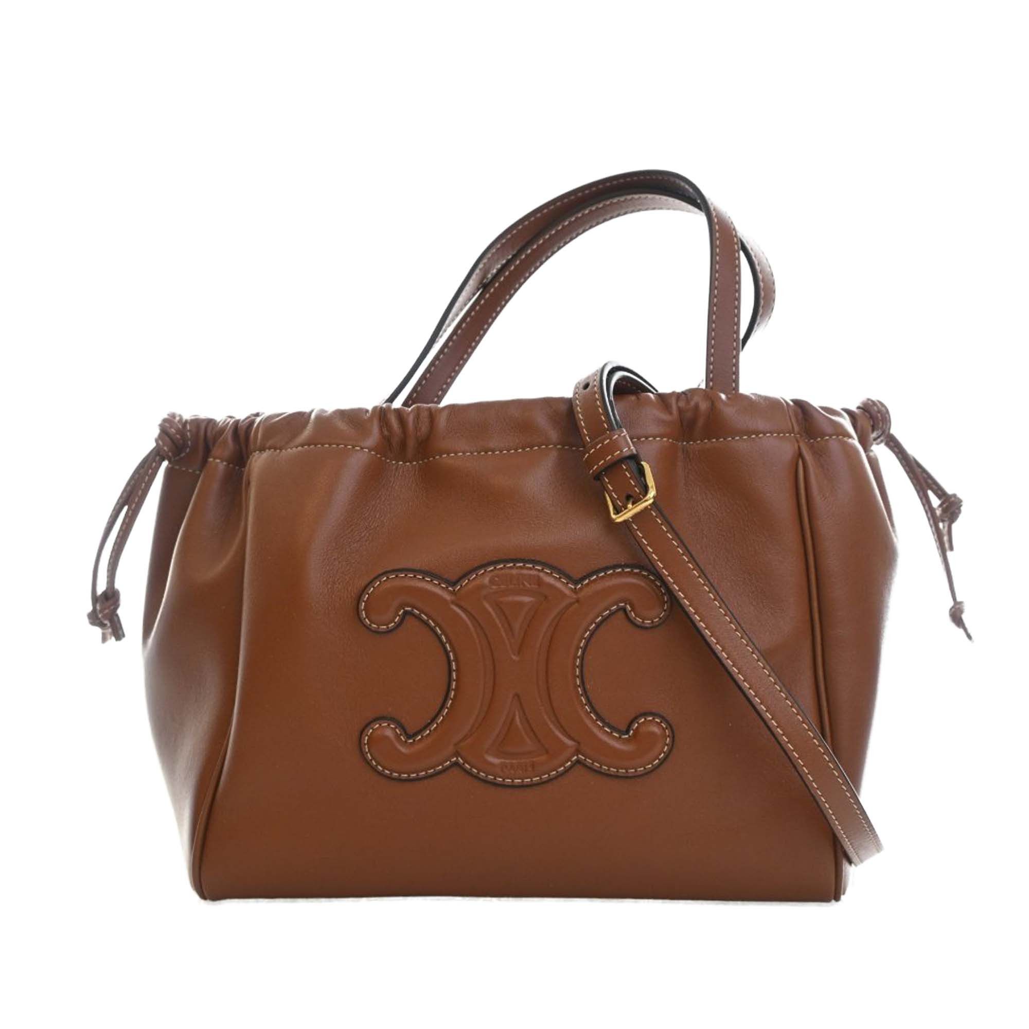 Celine Small Calfskin Cuir Triomphe Cabas Drawstring Satchel Size ONE SIZE - 1 Thumbnail