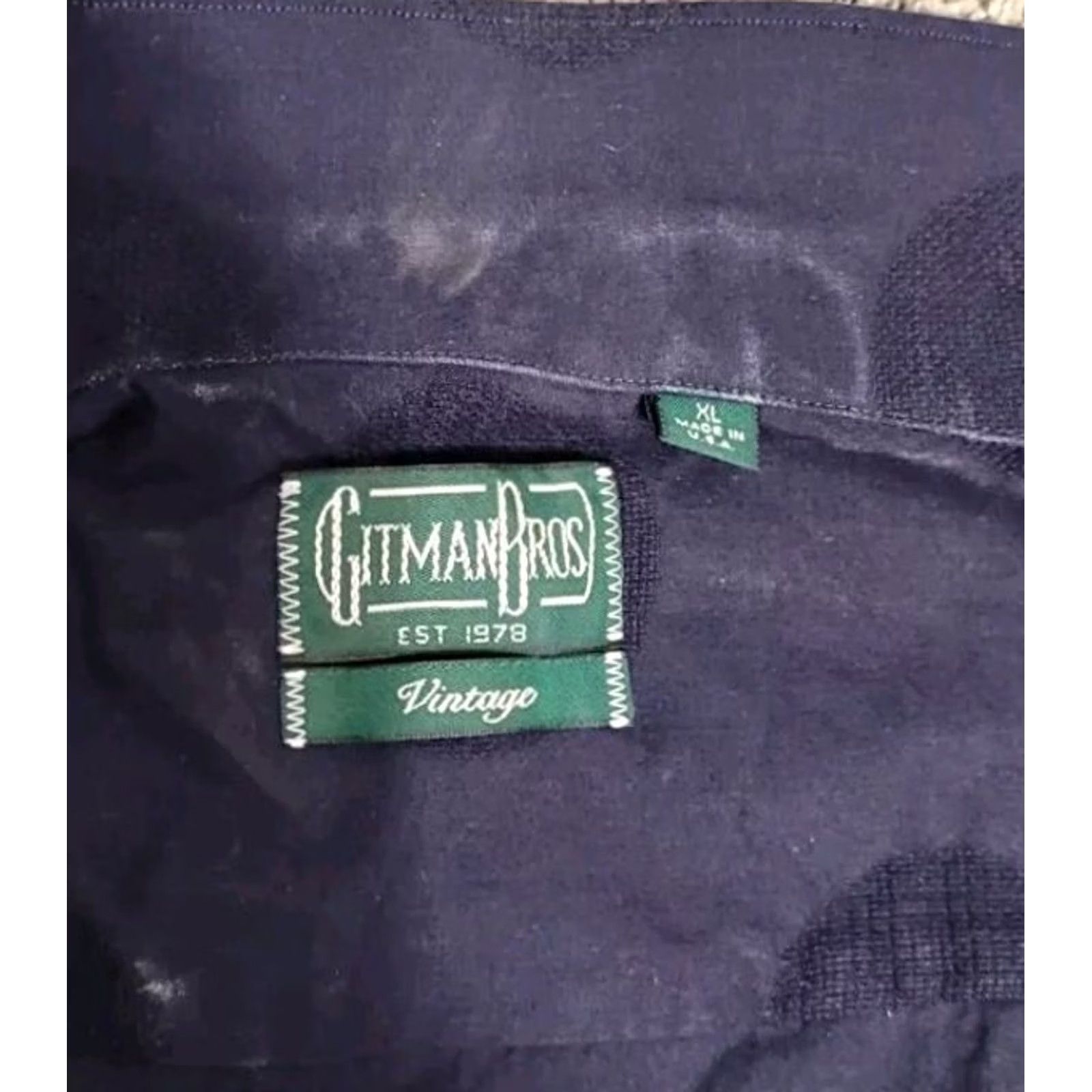 Vintage Gitman Vintage GITMAN VINTAGE - NAVY DOT CAMP Shirt Lightweight XL Made USA Shirt Button-Up Long Sleeve Men Blue Regular USA USA Men XL Size US XL / EU 56 / 4 - 3 Thumbnail