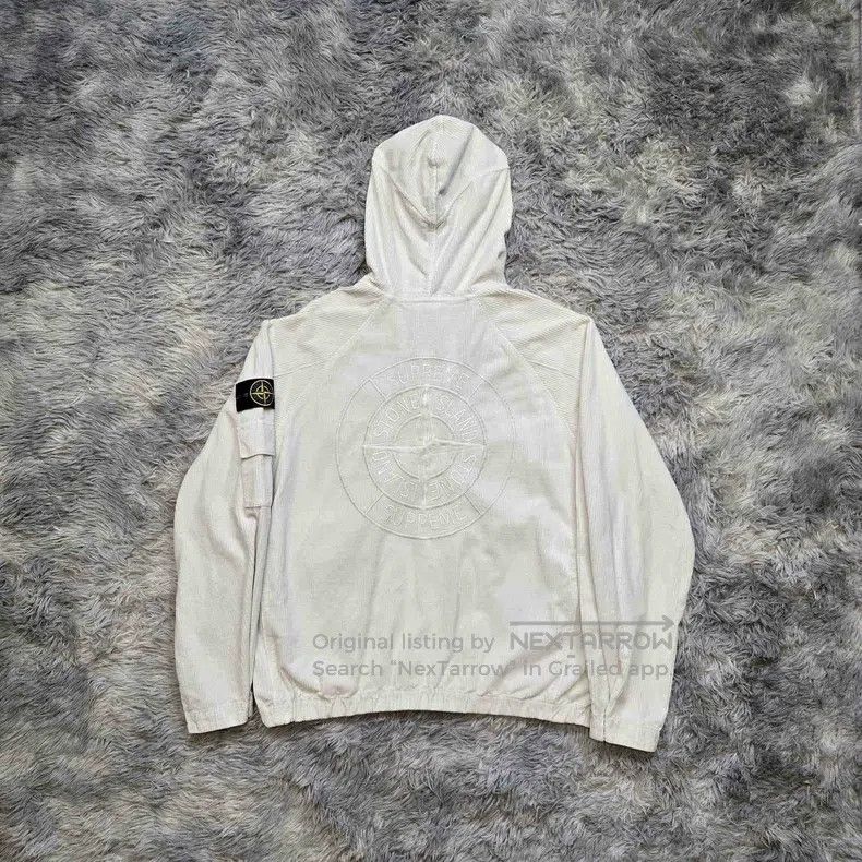 Stone Island Stone Island Velvet Hooded Jacket, White, L Size Size US L / EU 52-54 / 3 - 2 Thumbnail