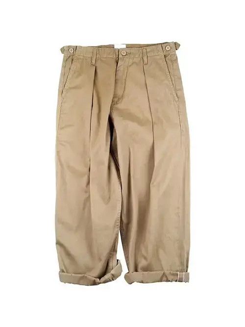 Japanese Brand 20SS Indigo Union Japan Khaki Red Line Relaxed Fit Pants Size US 32 / EU 48 - 4 Thumbnail