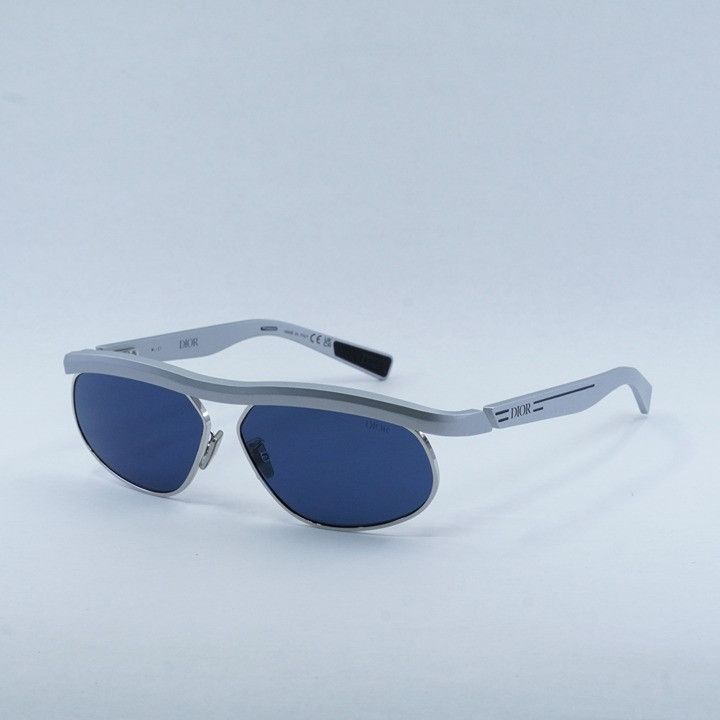 Dior Dior DIORIDER S1U F1B0 Sunglasses Silver Oval Frame Size ONE SIZE - 1 Thumbnail