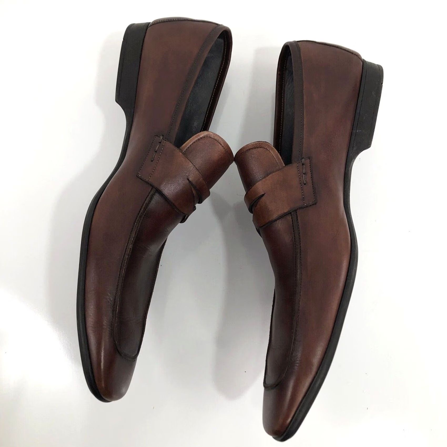 Magnanni Magnanni Mens 14 M Reddish Brown Loafers Mens Casual Leather Upper Loafer Shoes Magnanni Moccasin Style Men’s 14 M Brown Size US 14 / EU 47 - 4 Thumbnail